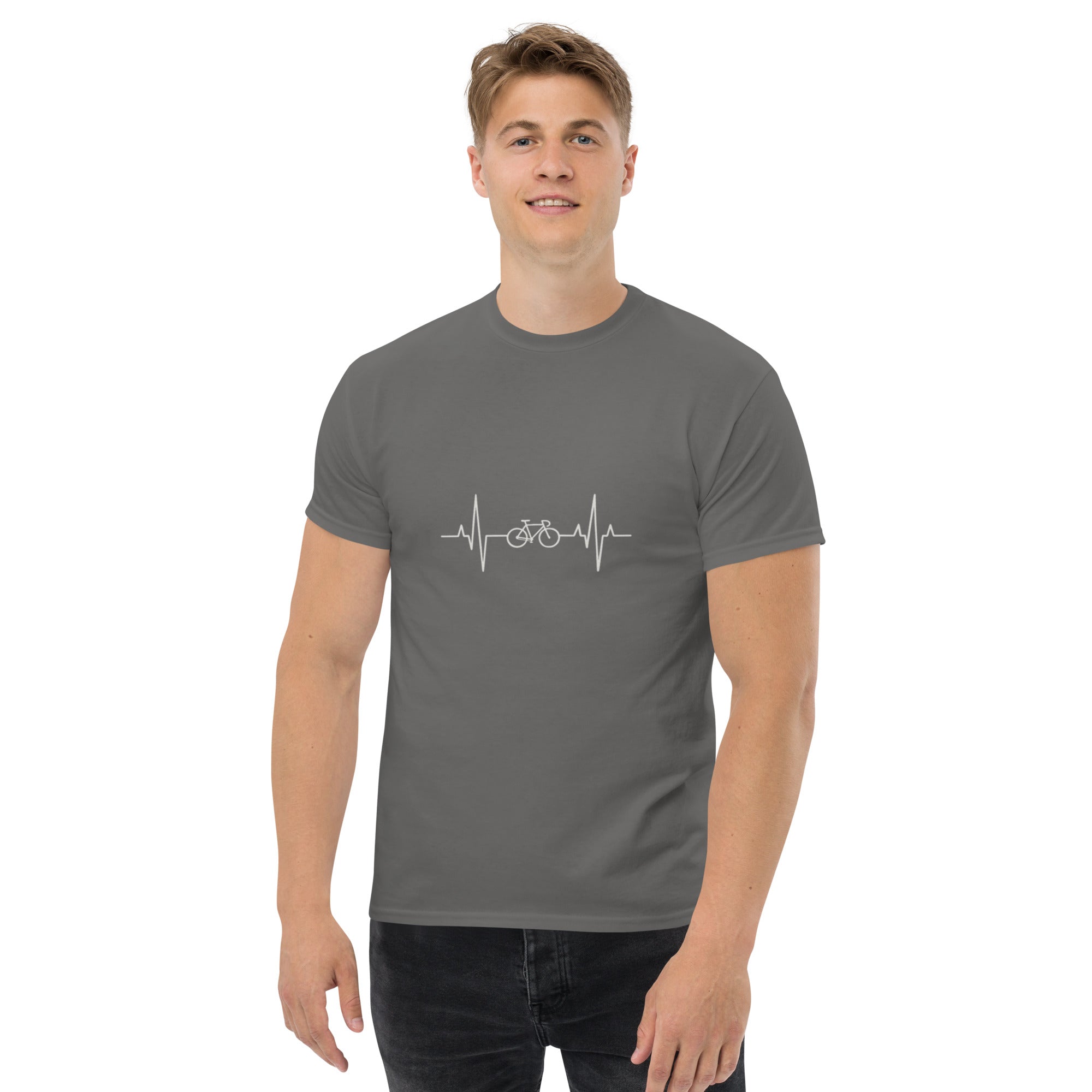 T-shirt Unisex Battito con Bici-DTG-Biiply-Antracite-S-Biiply