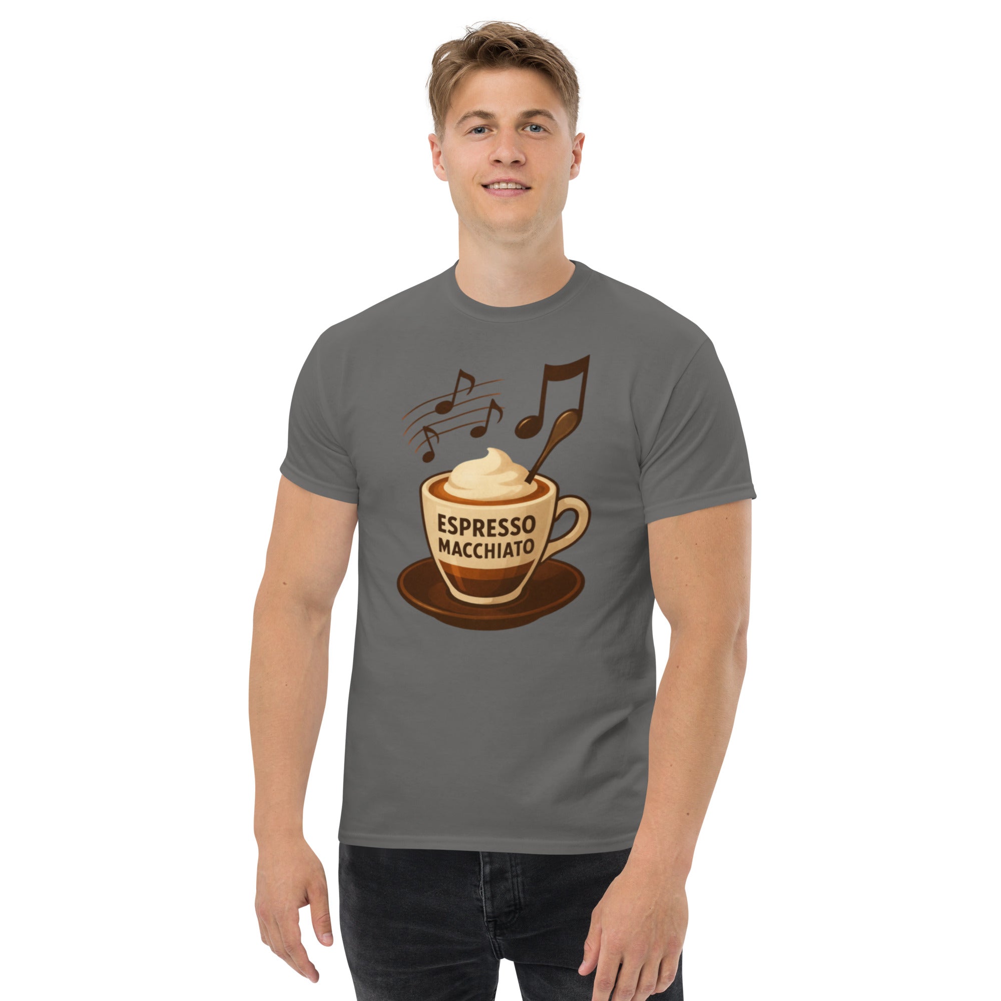 T-shirt Unisex Espresso Macchiato-DTG-Biiply-Antracite-S-Biiply