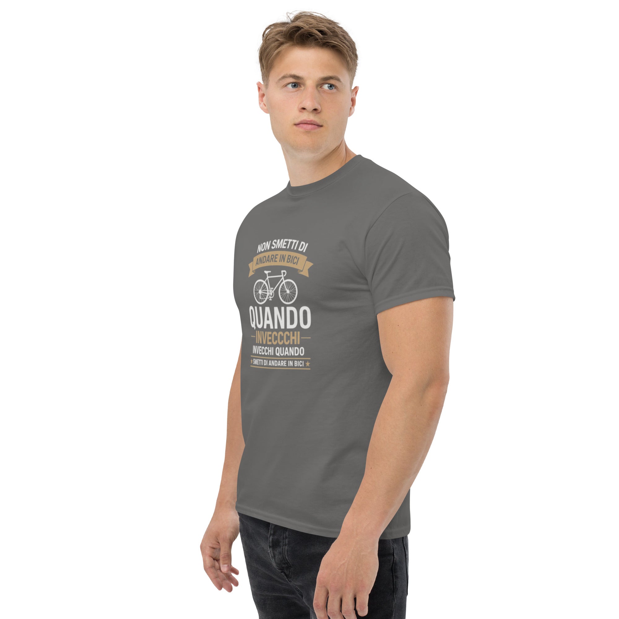 T-shirt Unisex Non Smetti di andare in bici quando...-DTG-Biiply-Biiply