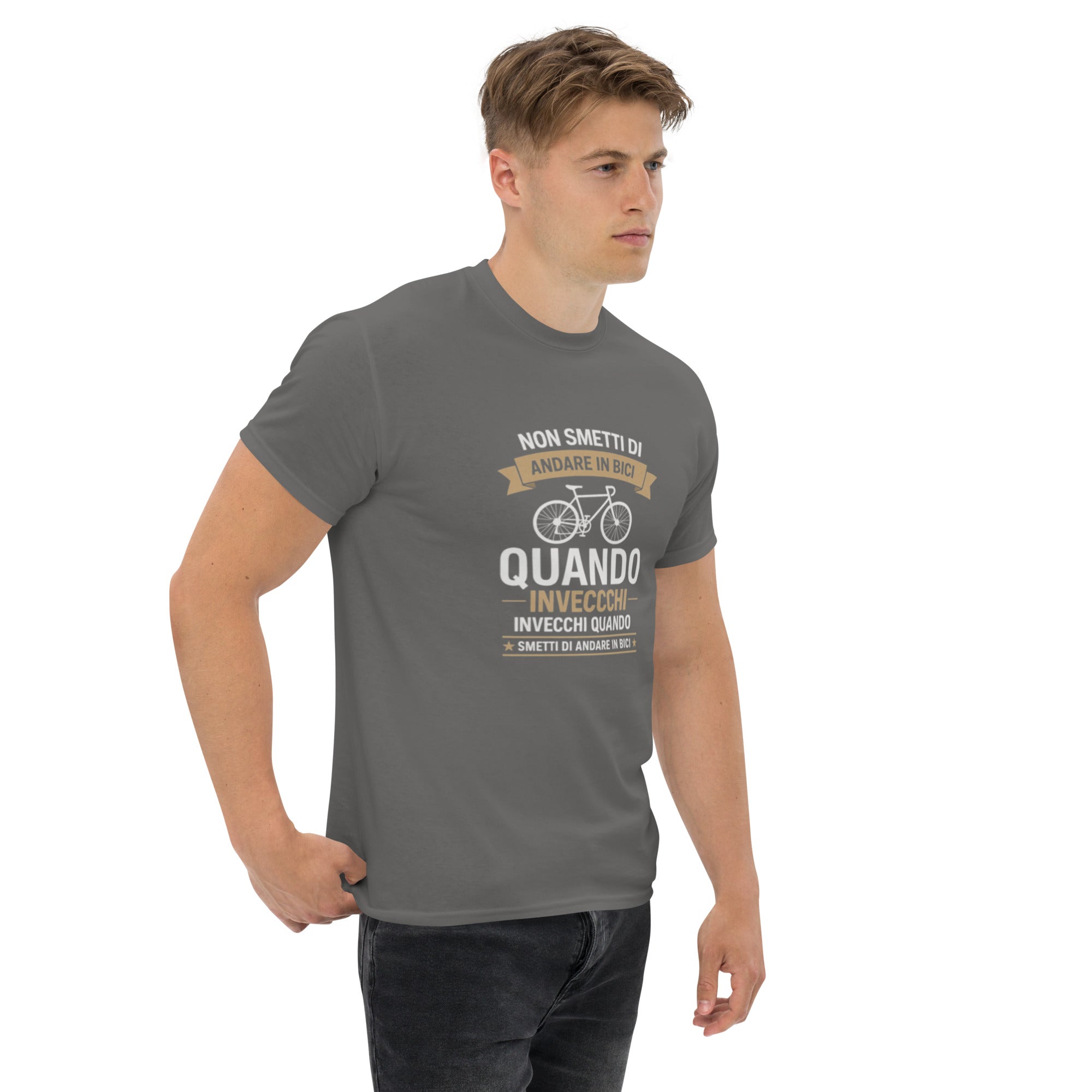 T-shirt Unisex Non Smetti di andare in bici quando...-DTG-Biiply-Biiply