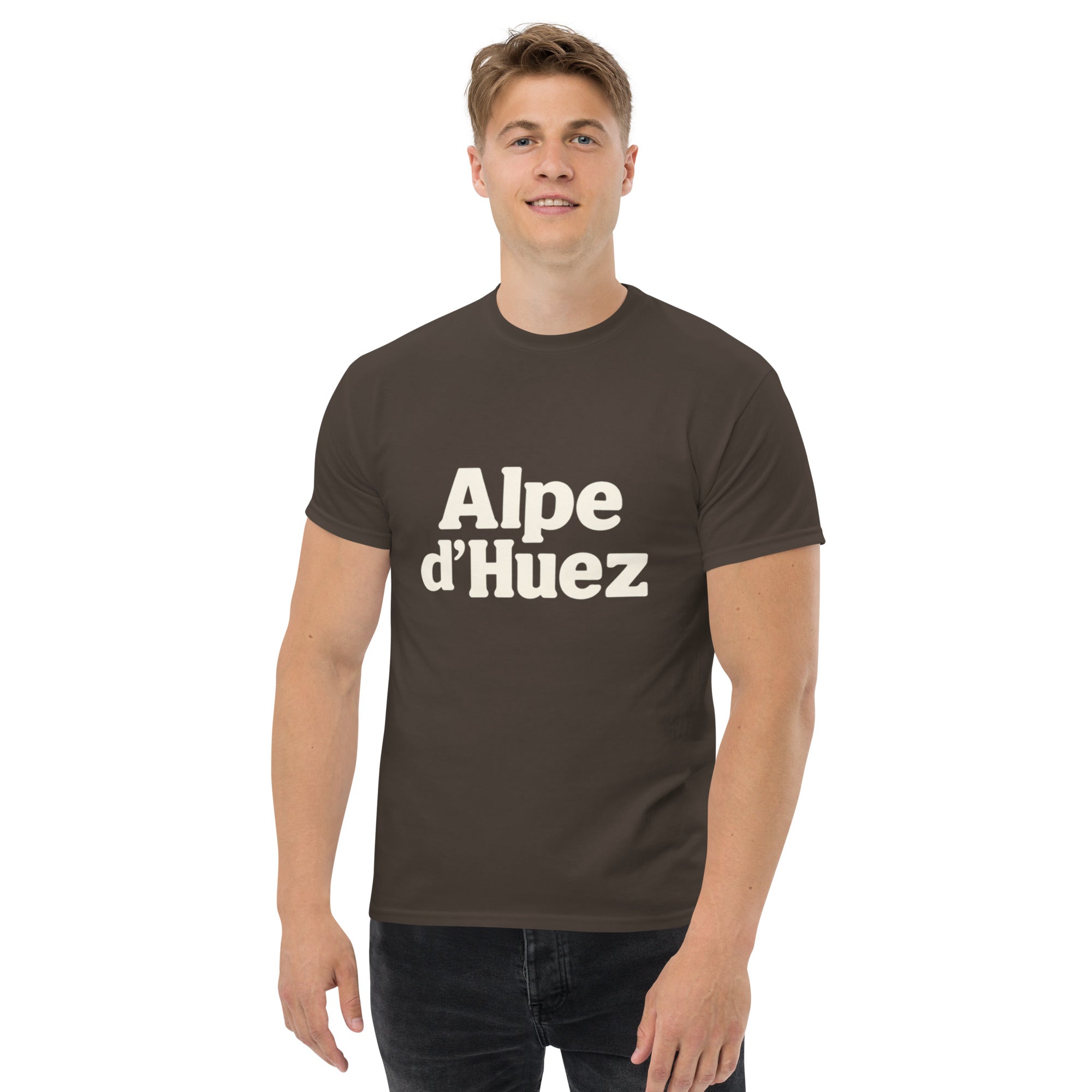 T-shirt Unisex Alpe d'Huez-DTG-Biiply-Cioccolato Fondente-S-Biiply