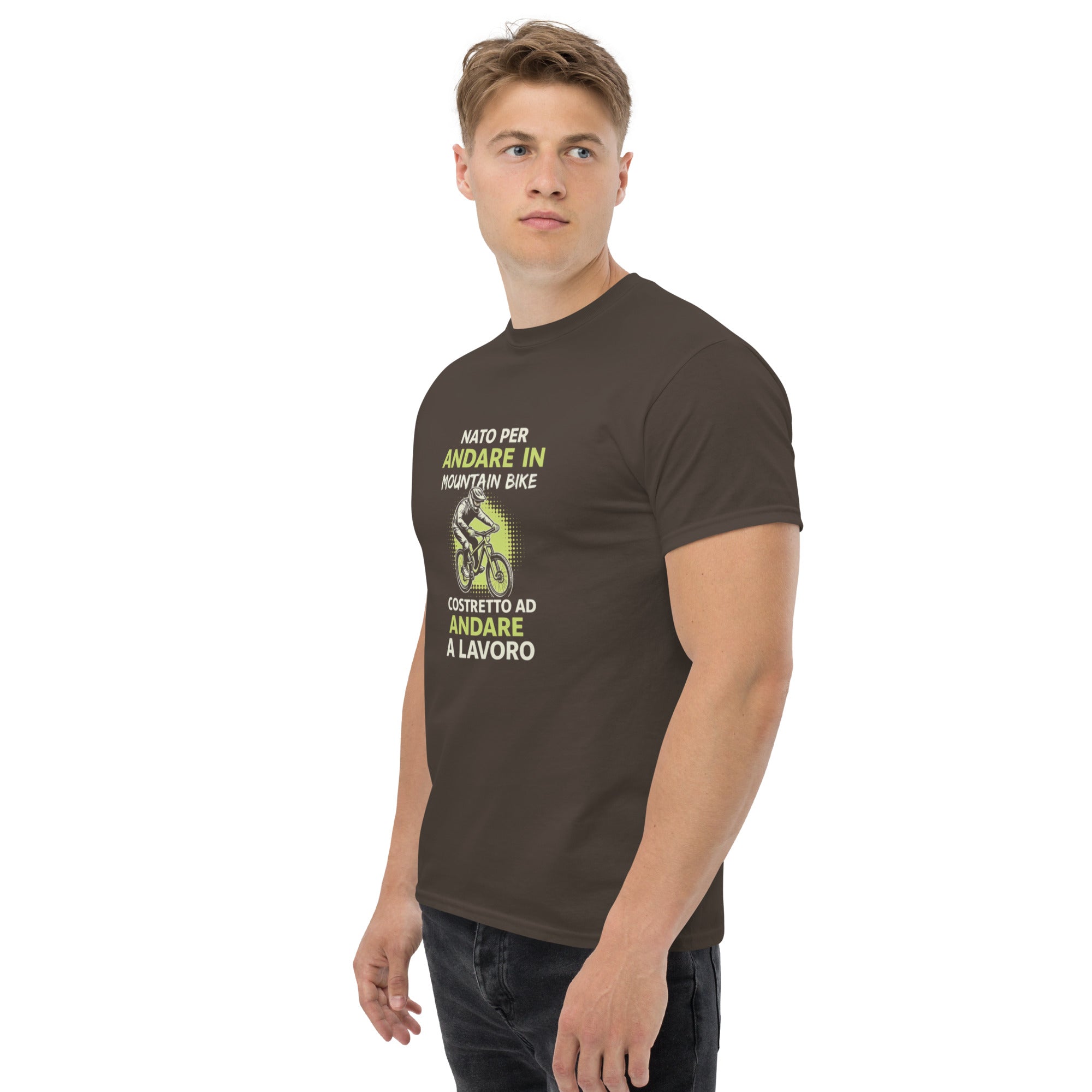 T-shirt Unisex Nato per Andare in Mountain Bike Costretto ad andare a Lavoro-DTG-Biiply-Biiply
