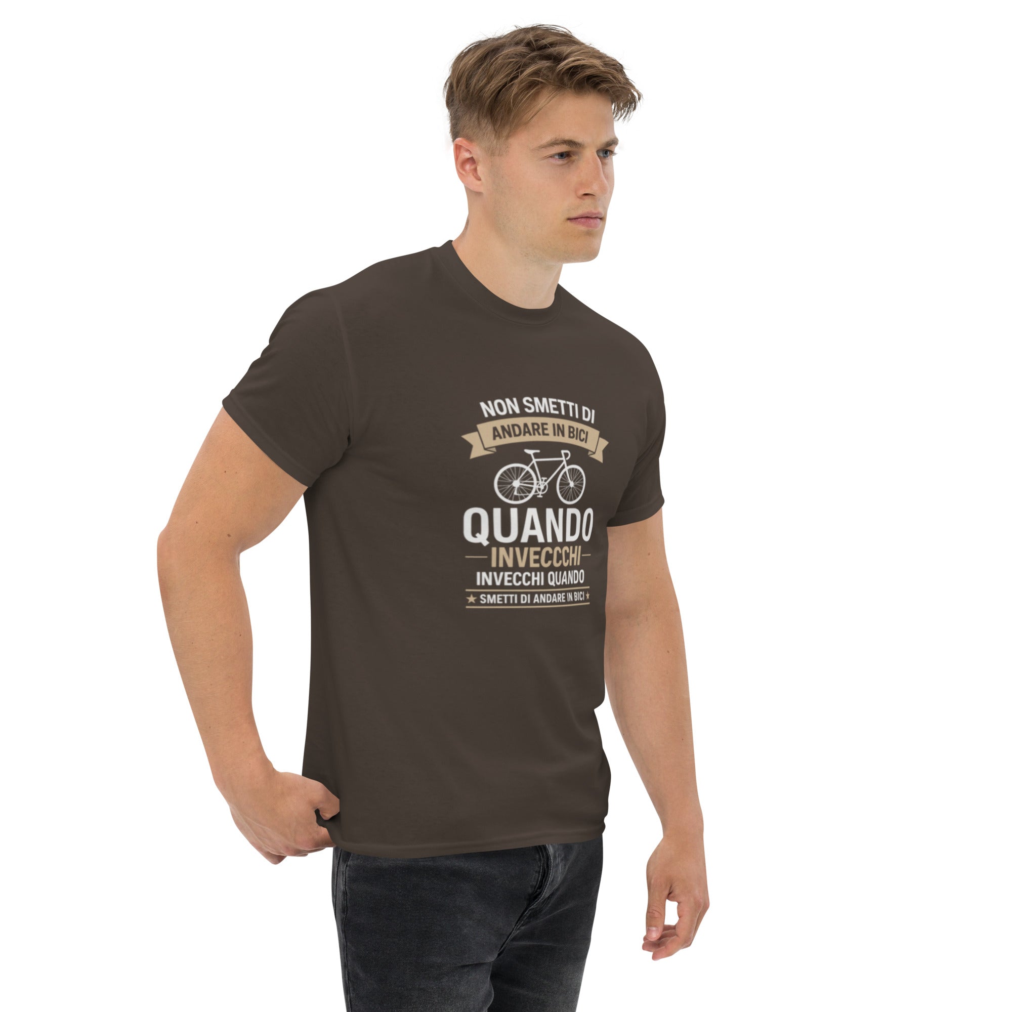 T-shirt Unisex Non Smetti di andare in bici quando...-DTG-Biiply-Biiply