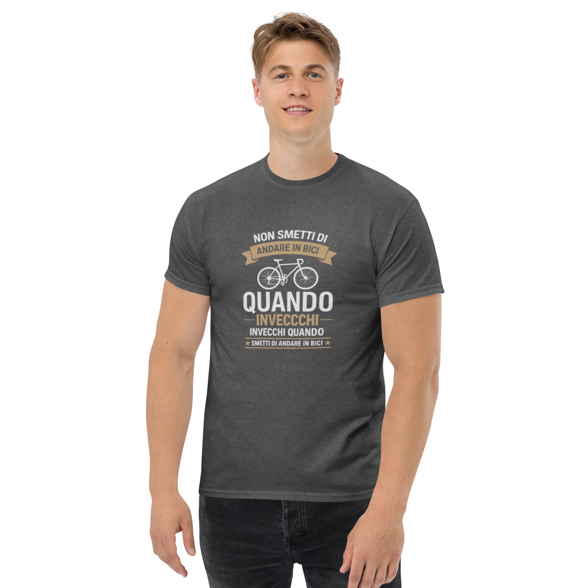 T-shirt Unisex Non Smetti di andare in bici quando...-DTG-Biiply-Erica Scuro-S-Biiply