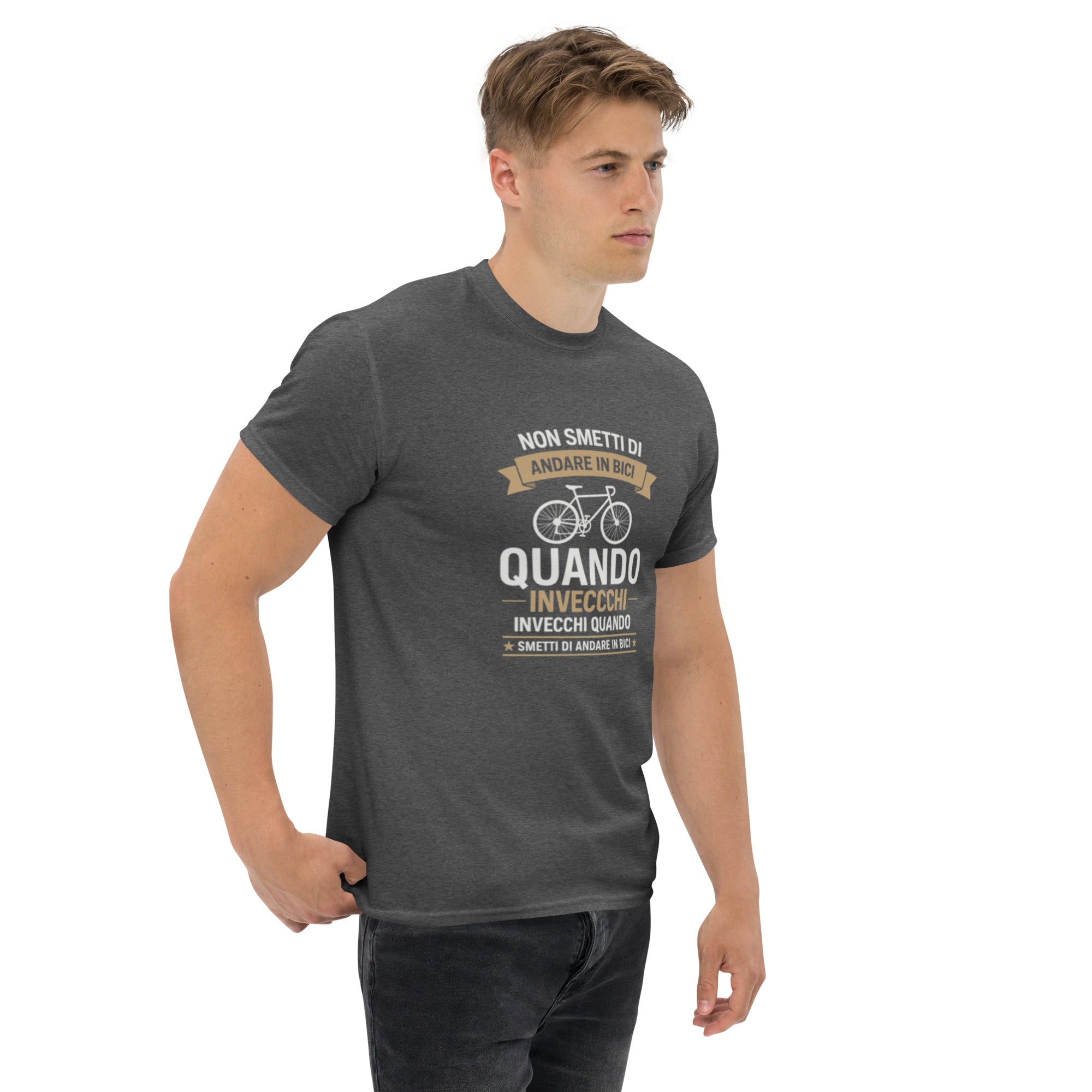 T-shirt Unisex Non Smetti di andare in bici quando...-DTG-Biiply-Biiply