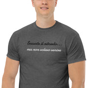 T-shirt Ricamata Unisex Scusate il ritardo ma non volevo venire-Ricamati-Biiply-Biiply