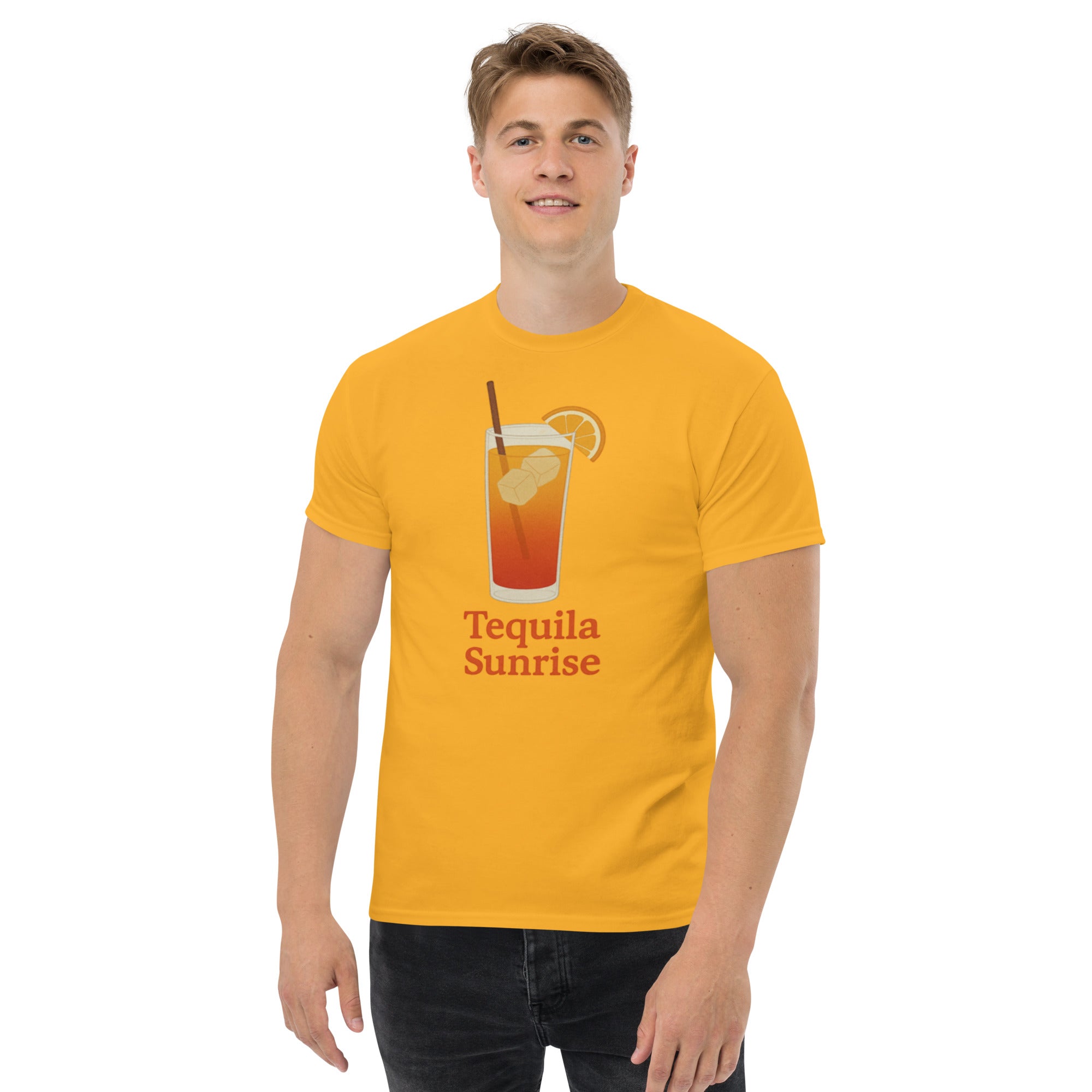 T-shirt Unisex Tequila Sunrise-DTG-Biiply-Oro-S-Biiply