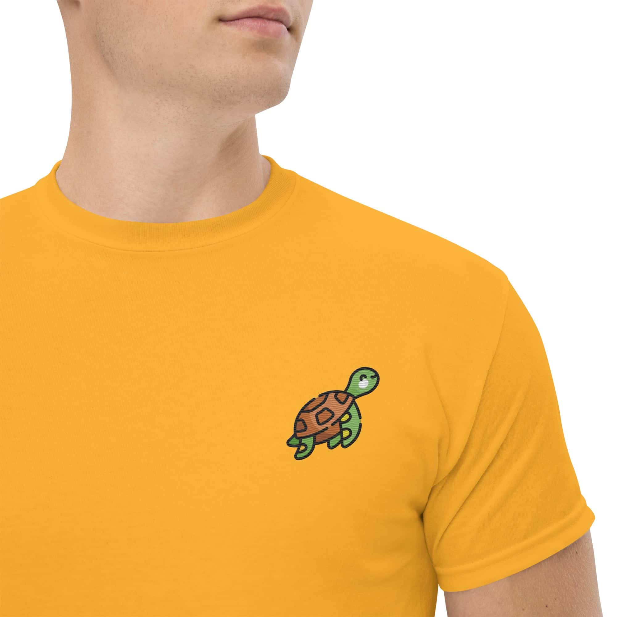 T-shirt Unisex Tartaruga-Ricamati-Biiply-Oro-S-Biiply