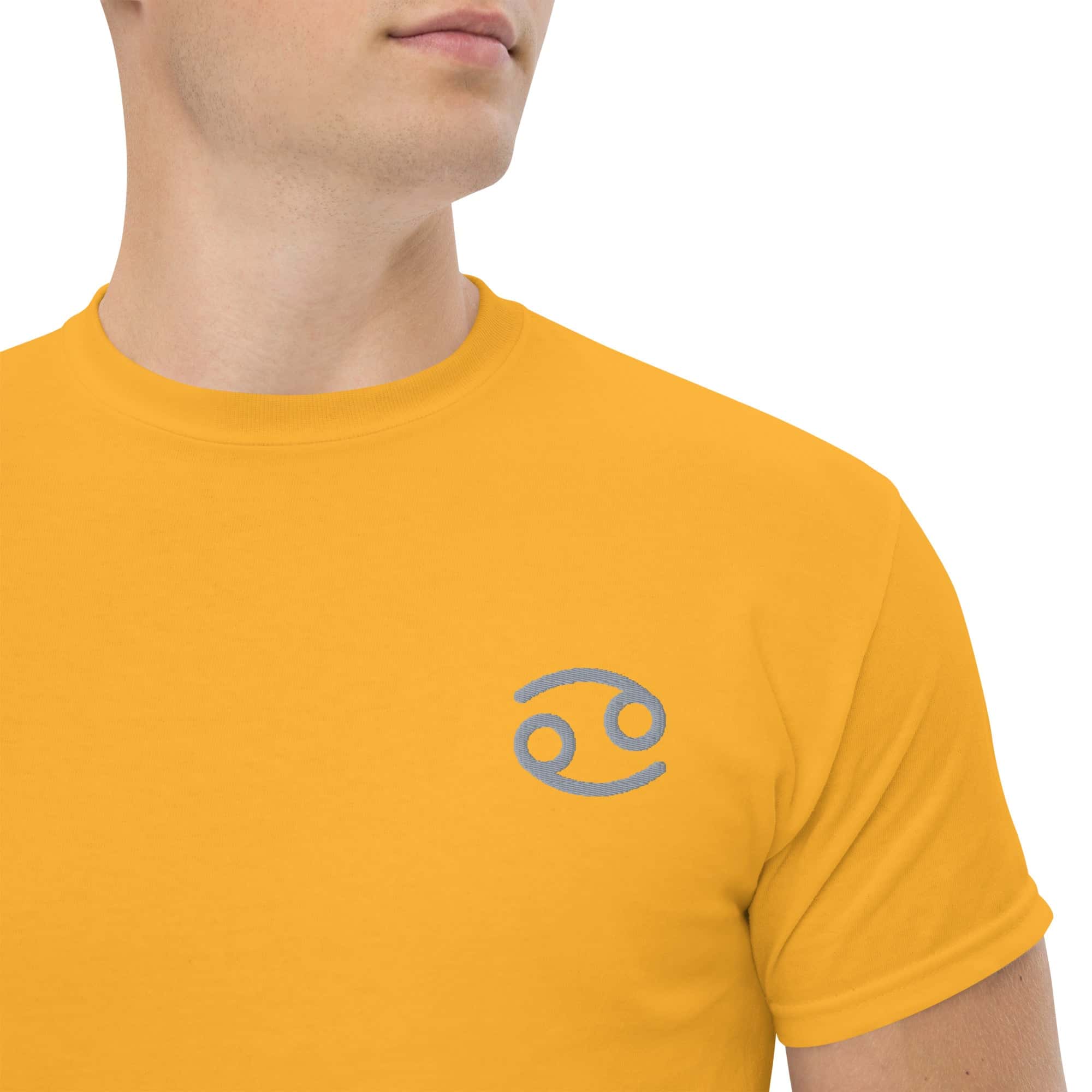 T-shirt Unisex Cancro-Ricamati-Biiply-Oro-S-Biiply