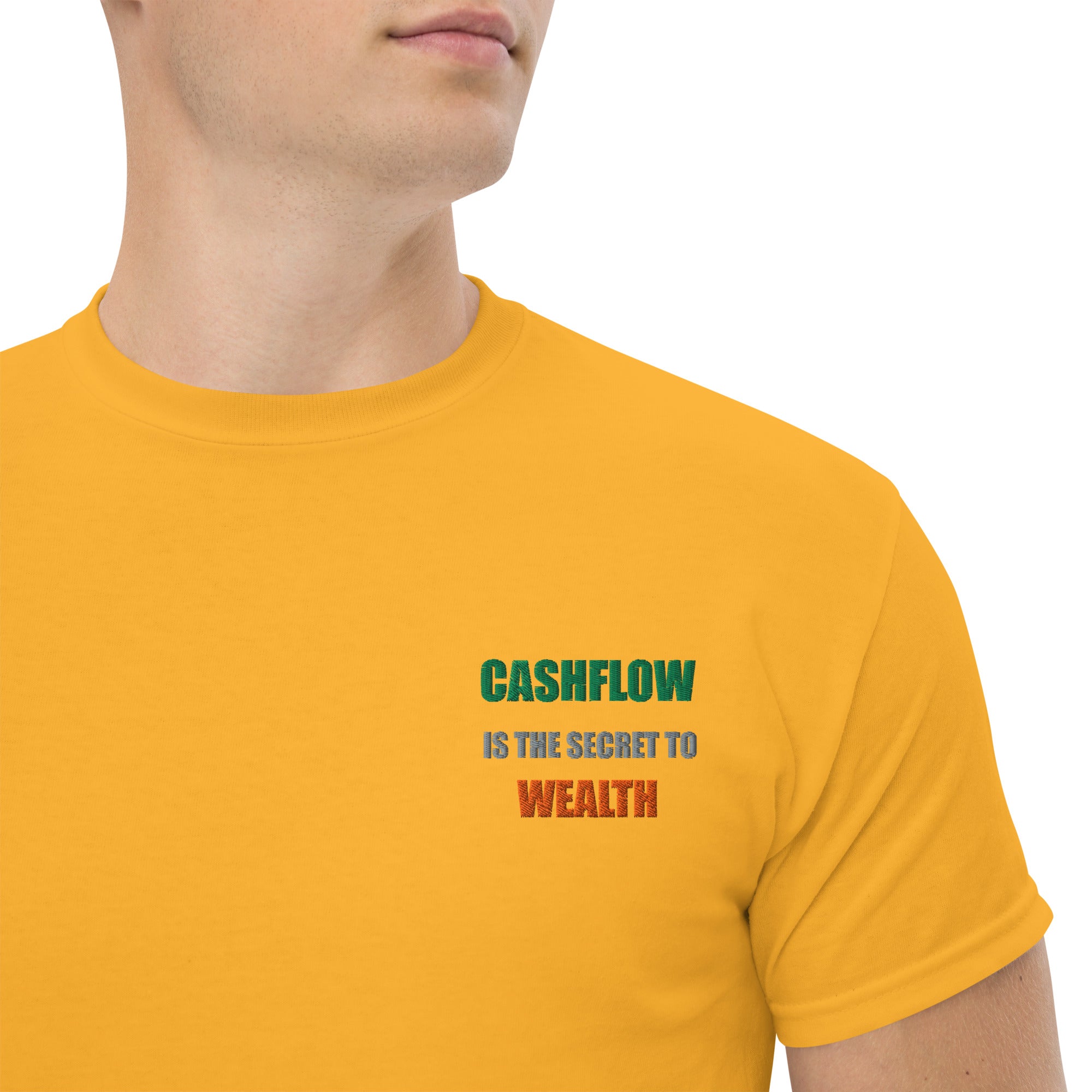 T-shirt Unisex Cashflow Secret to Wealth-Ricamati-Biiply-Oro-S-Biiply