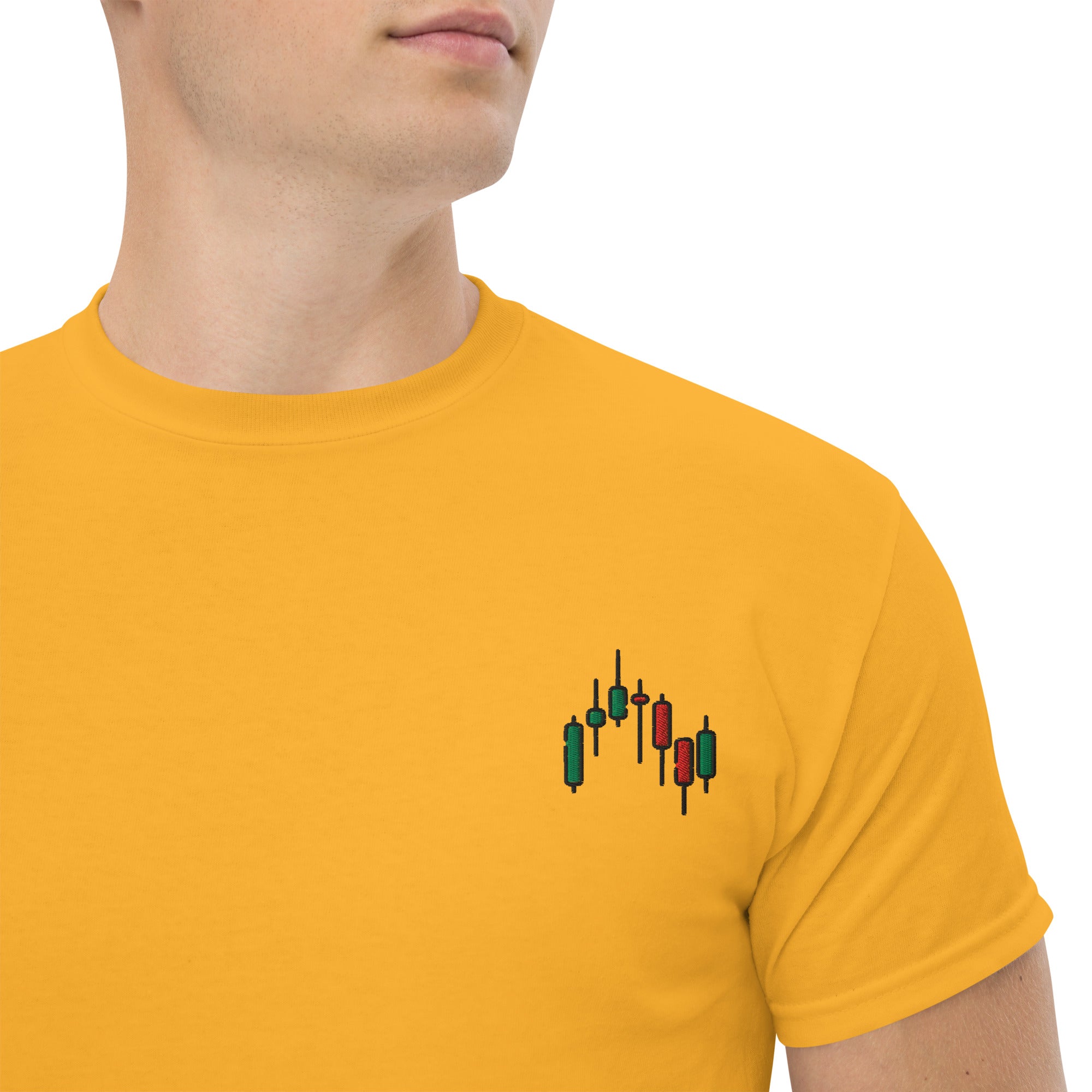 T-shirt Unisex Candelstick pattern-Ricamati-Biiply-Oro-S-Biiply