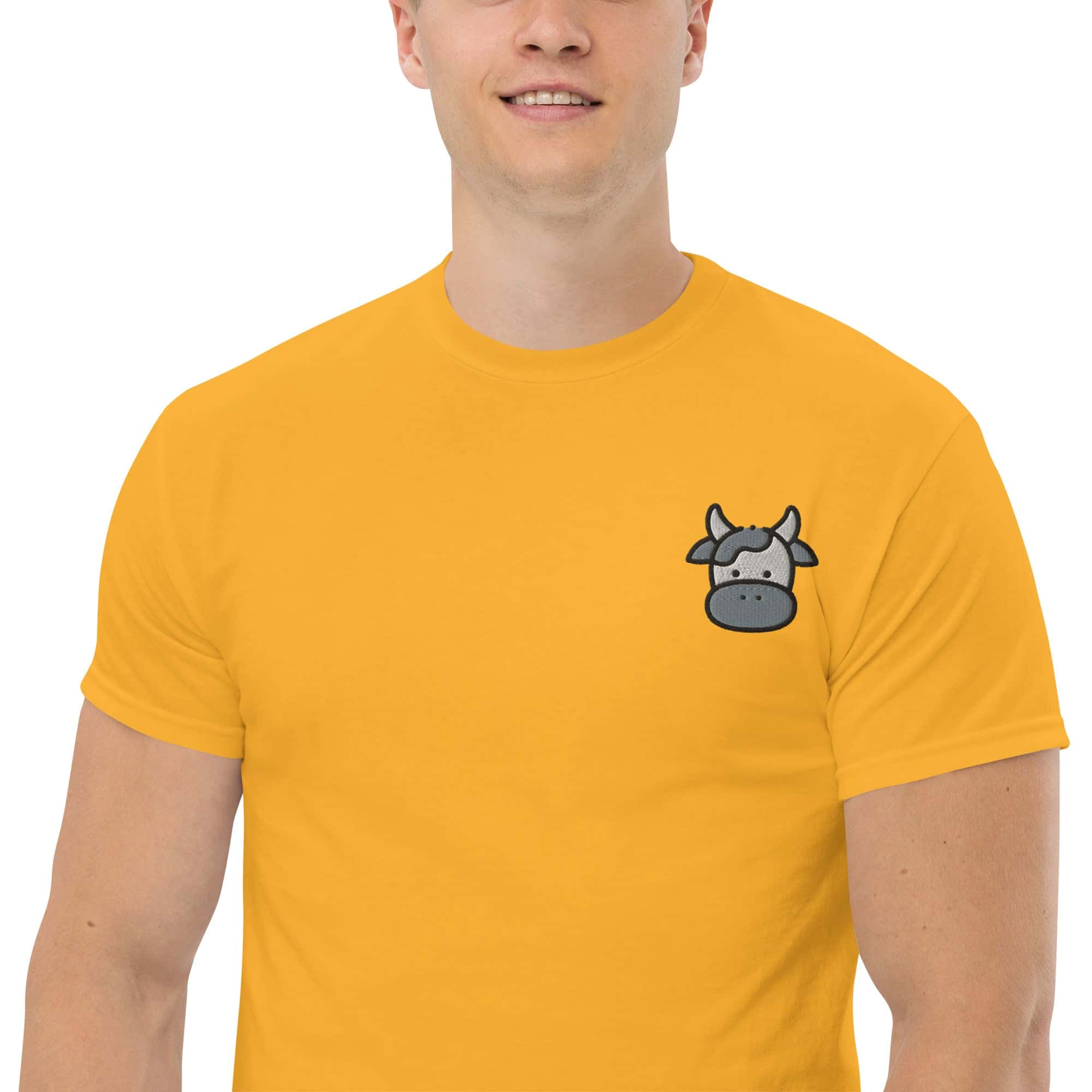 T-shirt Unisex Faccia Mucca-Ricamati-Biiply-Biiply