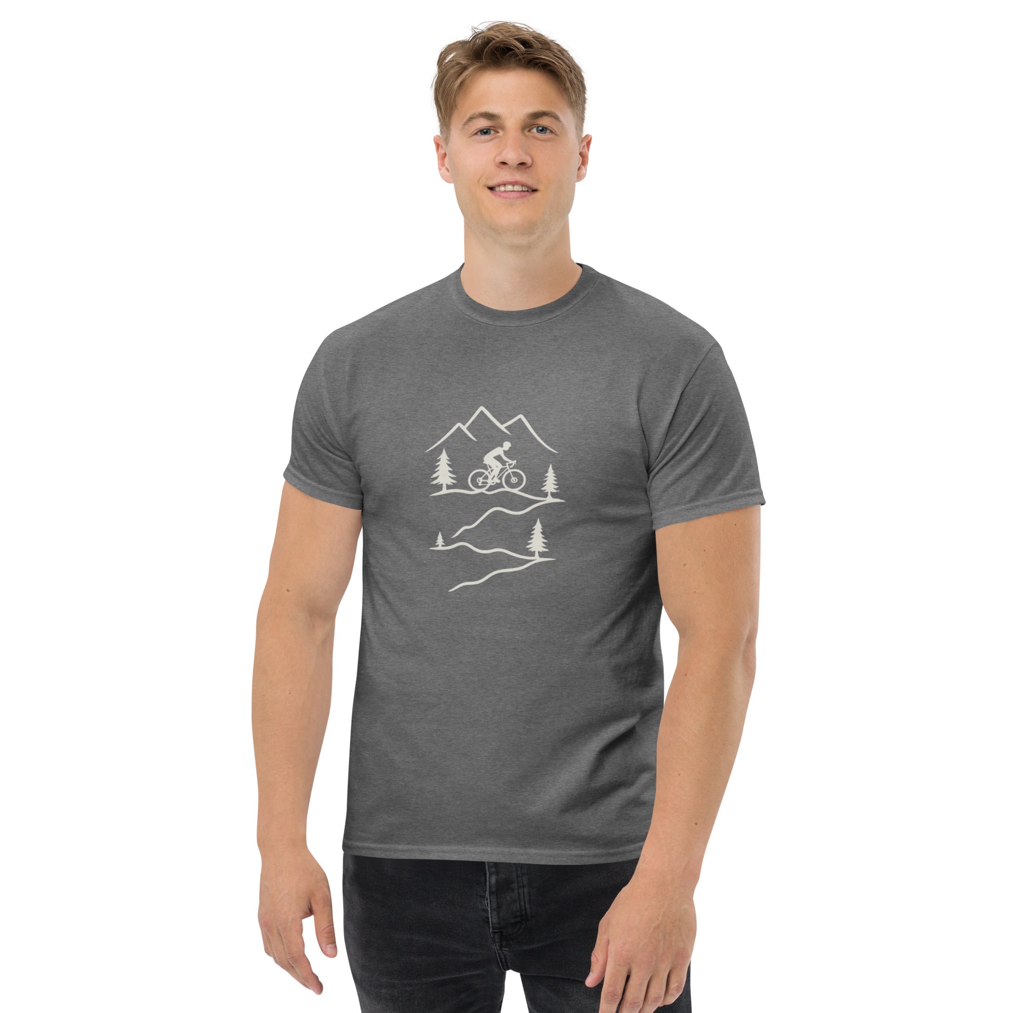 T-shirt Unisex Ride Bike-DTG-Biiply-Graphite Heather-S-Biiply