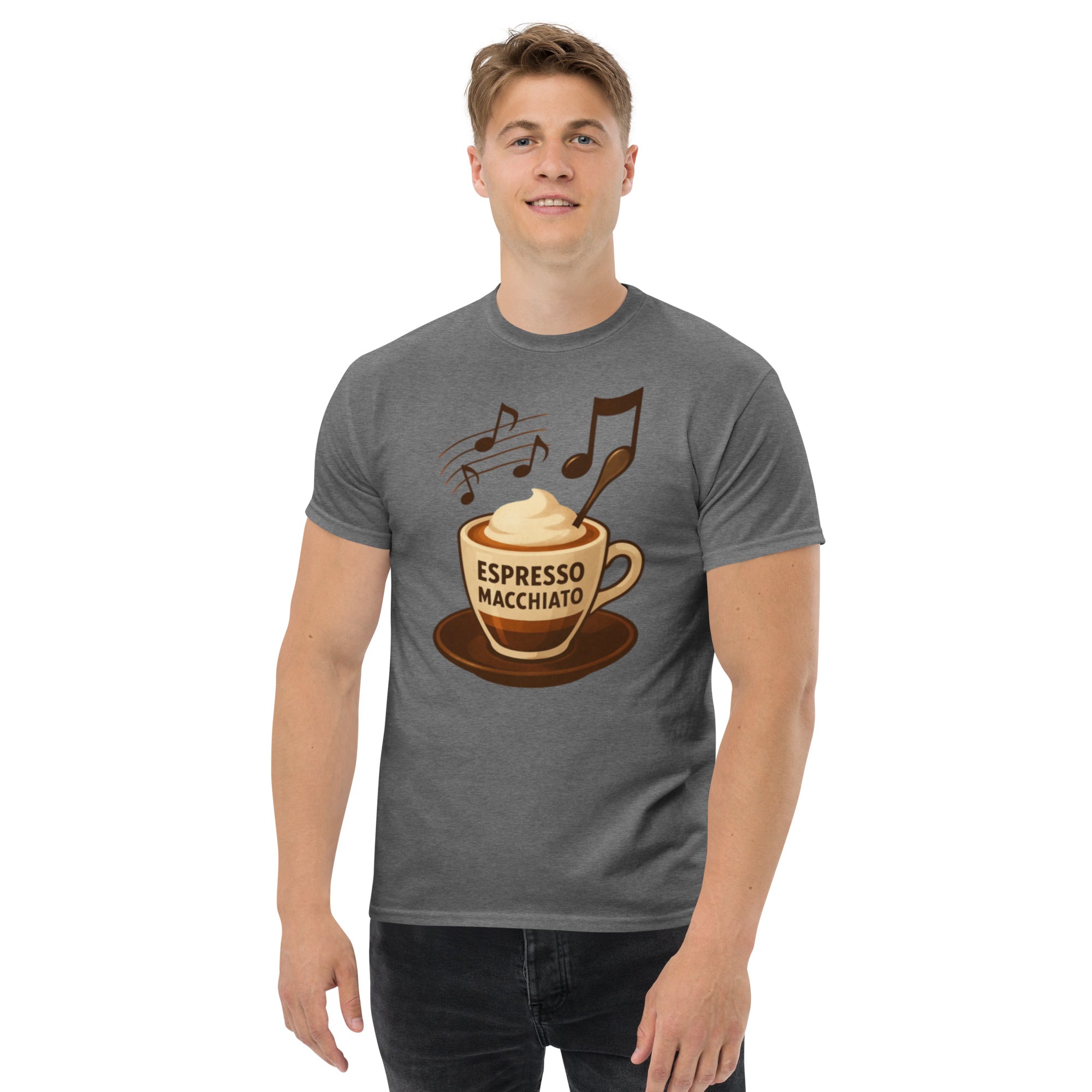 T-shirt Unisex Espresso Macchiato-DTG-Biiply-Graphite Heather-S-Biiply