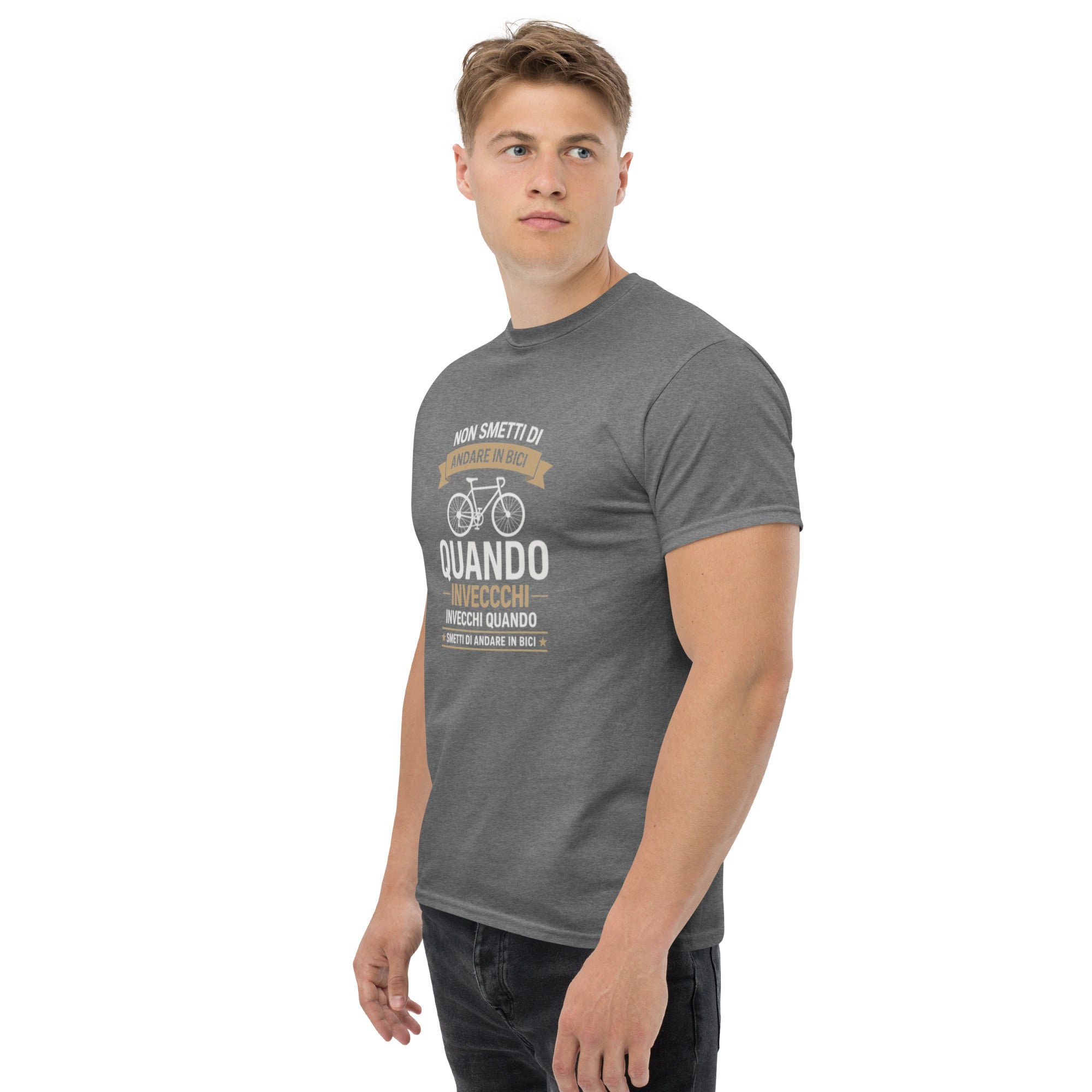 T-shirt Unisex Non Smetti di andare in bici quando...-DTG-Biiply-Biiply