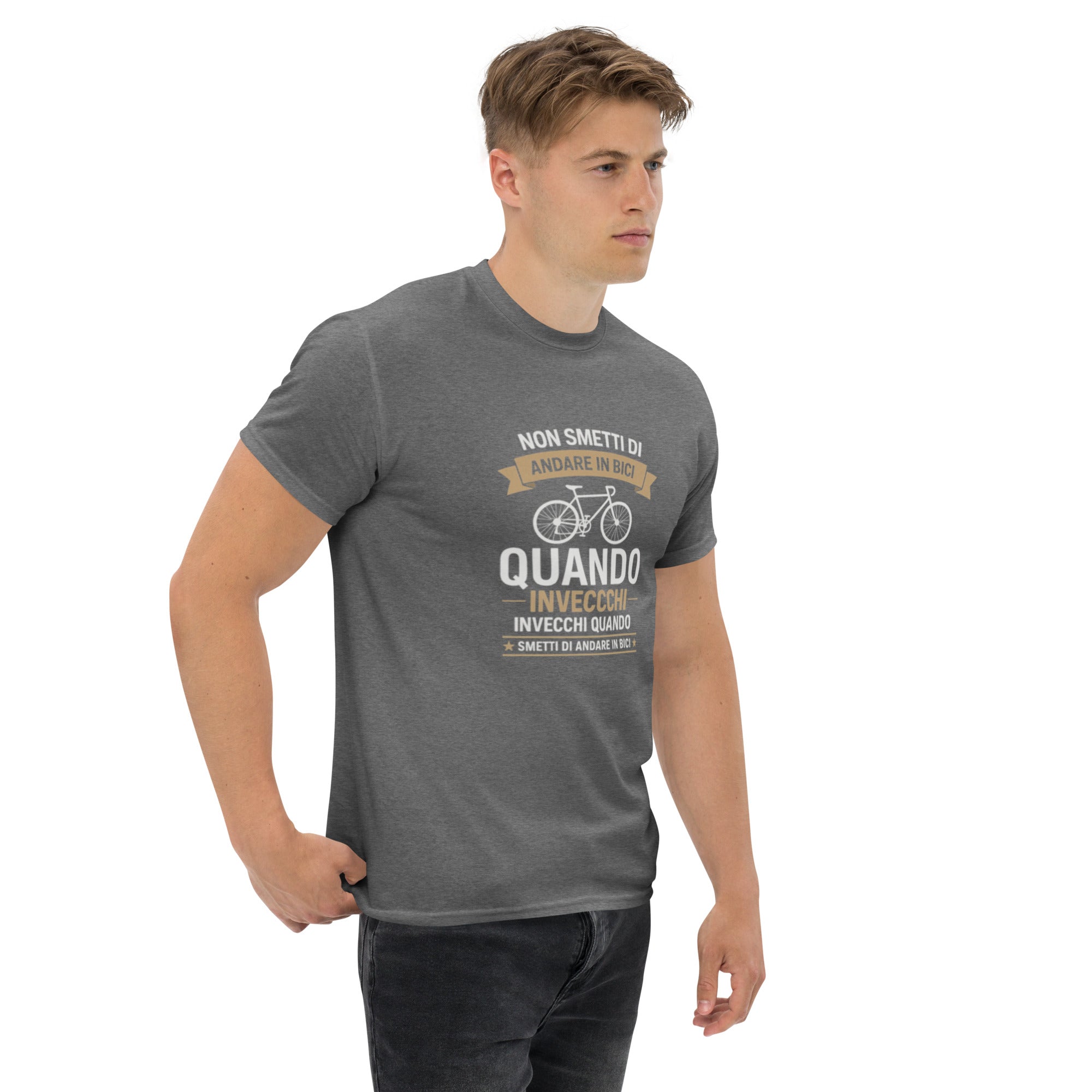 T-shirt Unisex Non Smetti di andare in bici quando...-DTG-Biiply-Biiply