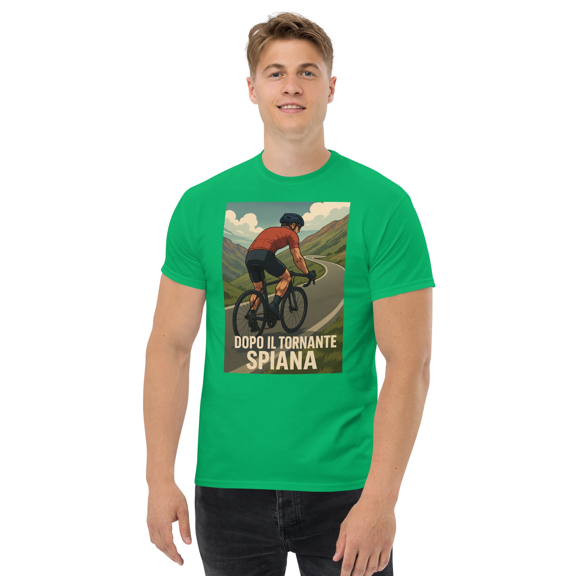 T-shirt Unisex Dopo il tornante spiana-DTG-Biiply-Verde Irlandese-S-Biiply