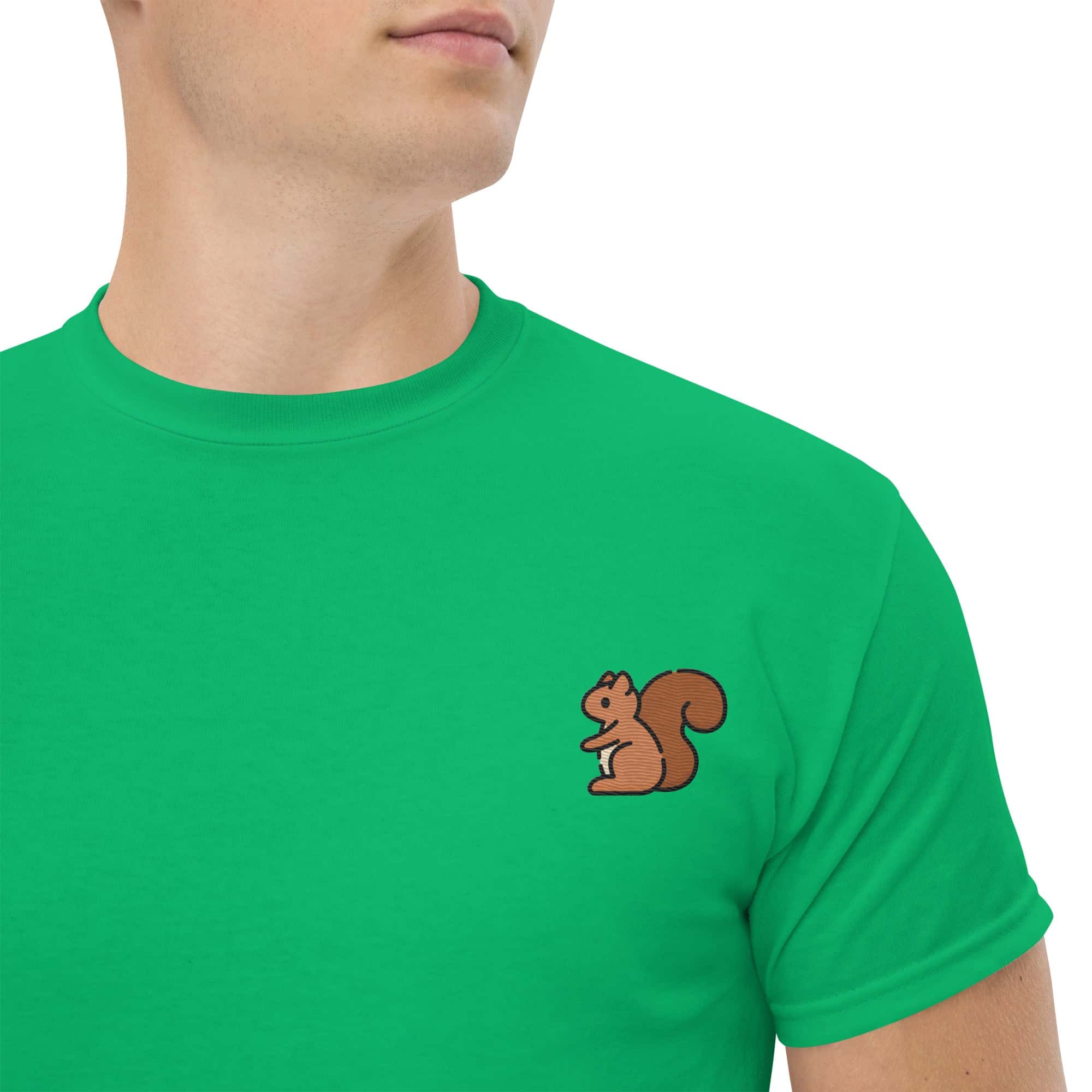 T-shirt Unisex Scoiattolo-Ricamati-Biiply-Verde Irlandese-S-Biiply