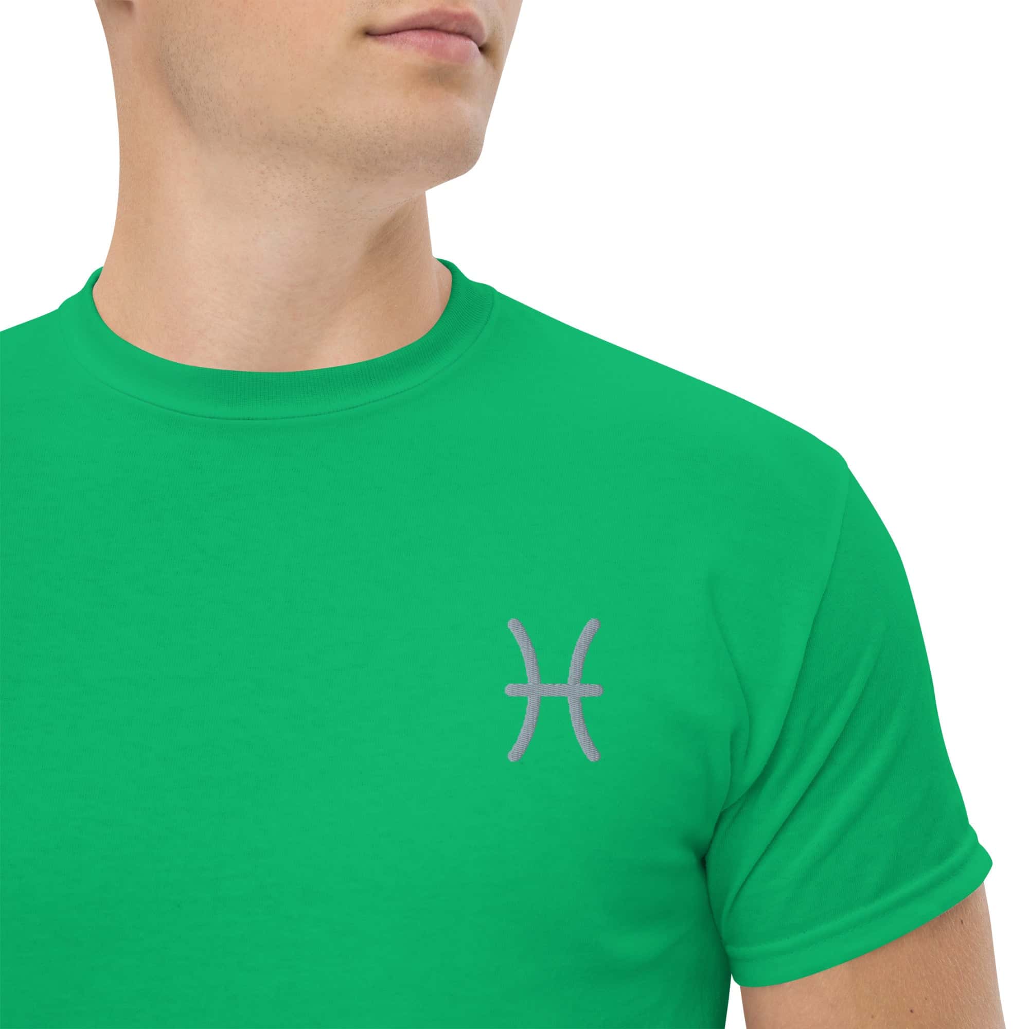 T-shirt Unisex Pesci-Ricamati-Biiply-Verde Irlandese-S-Biiply