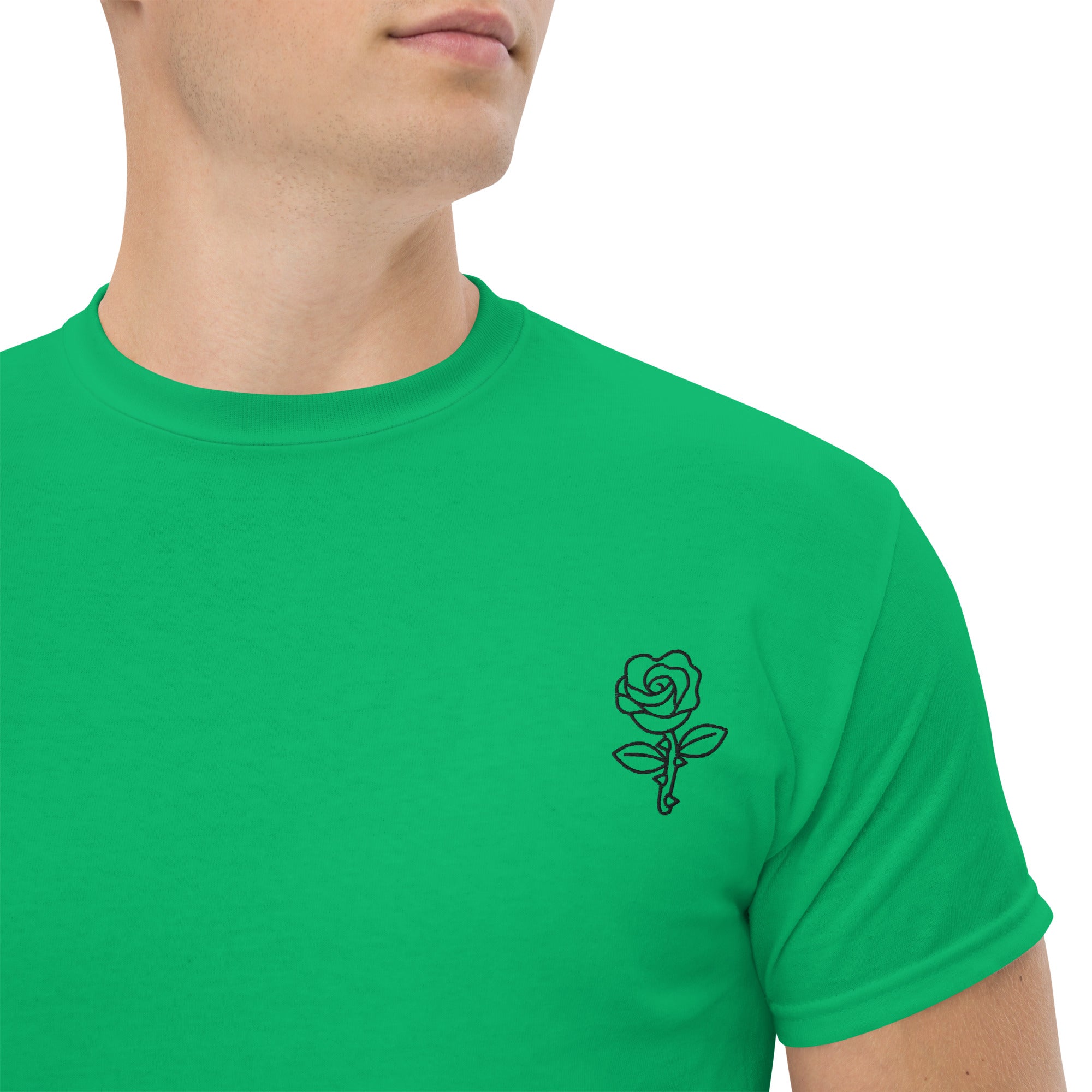 T-shirt Unisex Rosa-Ricamati-Biiply-Verde Irlandese-S-Biiply
