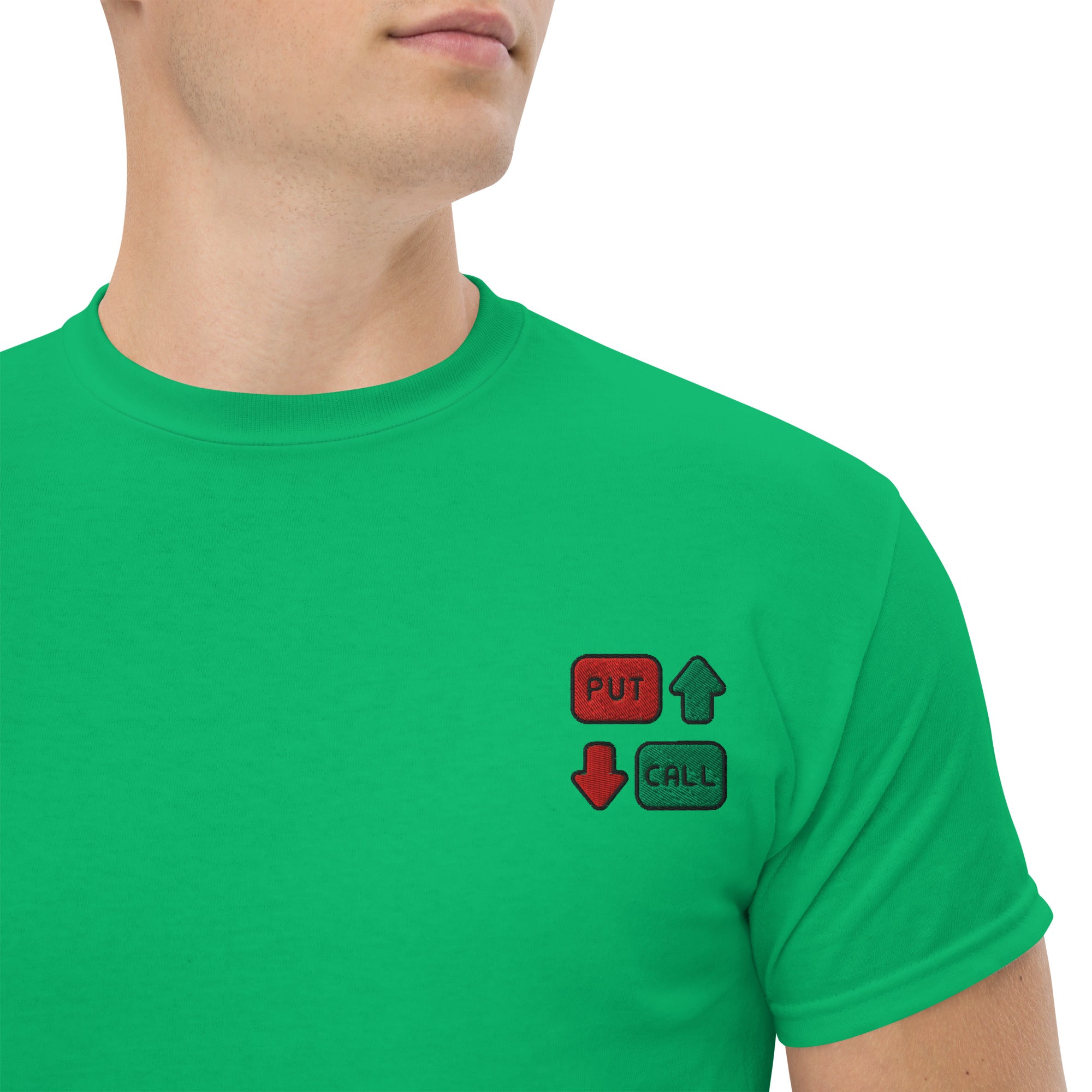 T-shirt Unisex Option Put & Call-Ricamati-Biiply-Verde Irlandese-S-Biiply