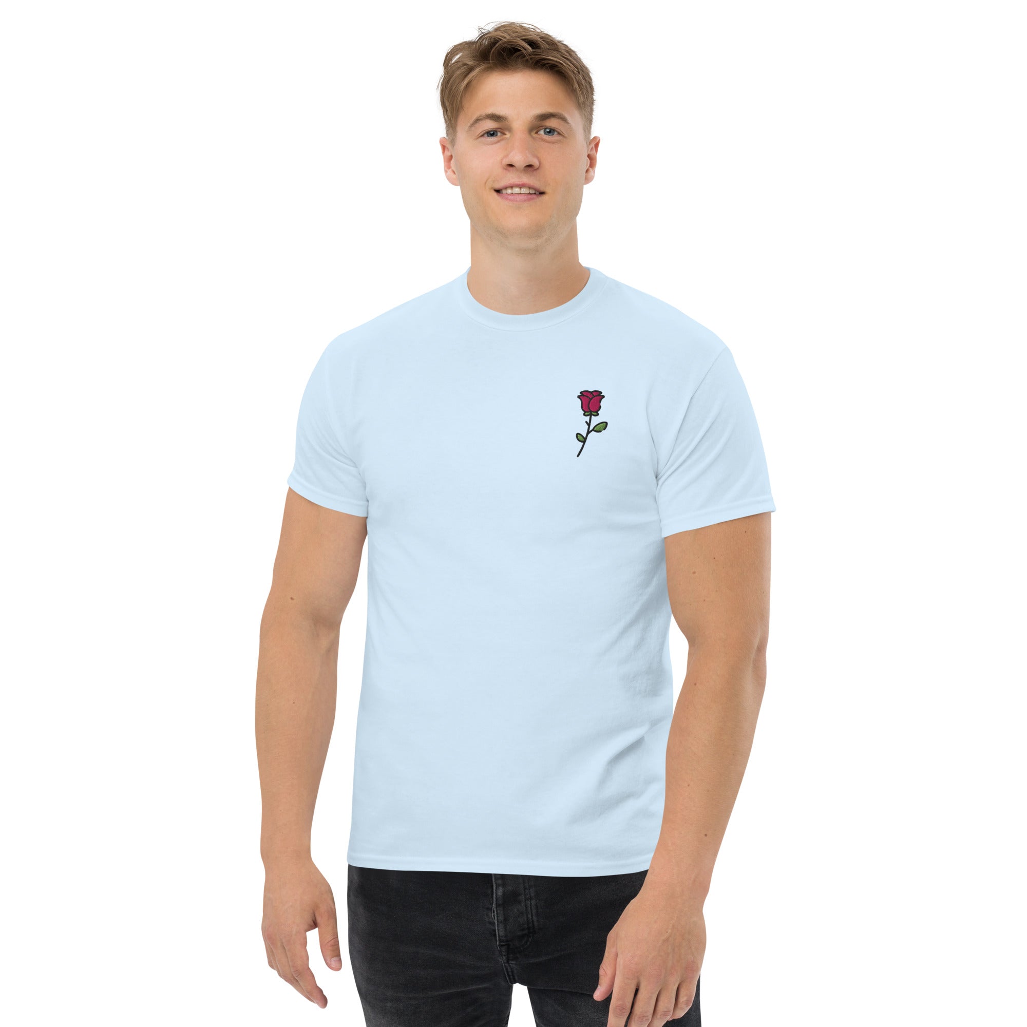 T-shirt Unisex Rosa con Gambo-Ricamati-Biiply-Biiply