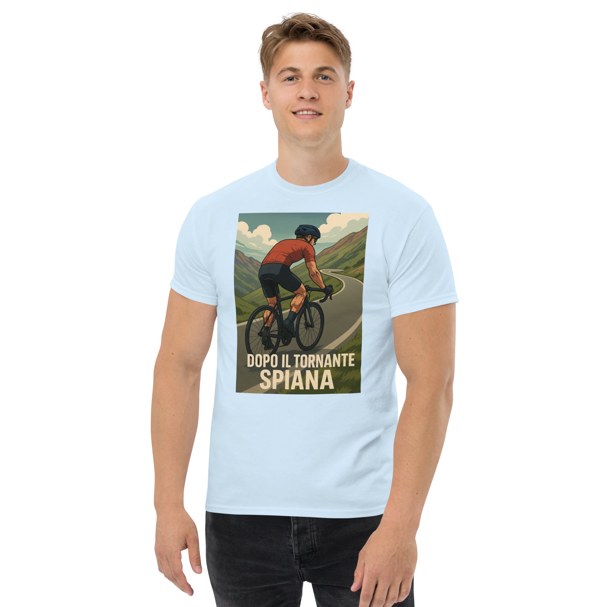 T-shirt Unisex Dopo il tornante spiana-DTG-Biiply-Blu Chiaro-S-Biiply