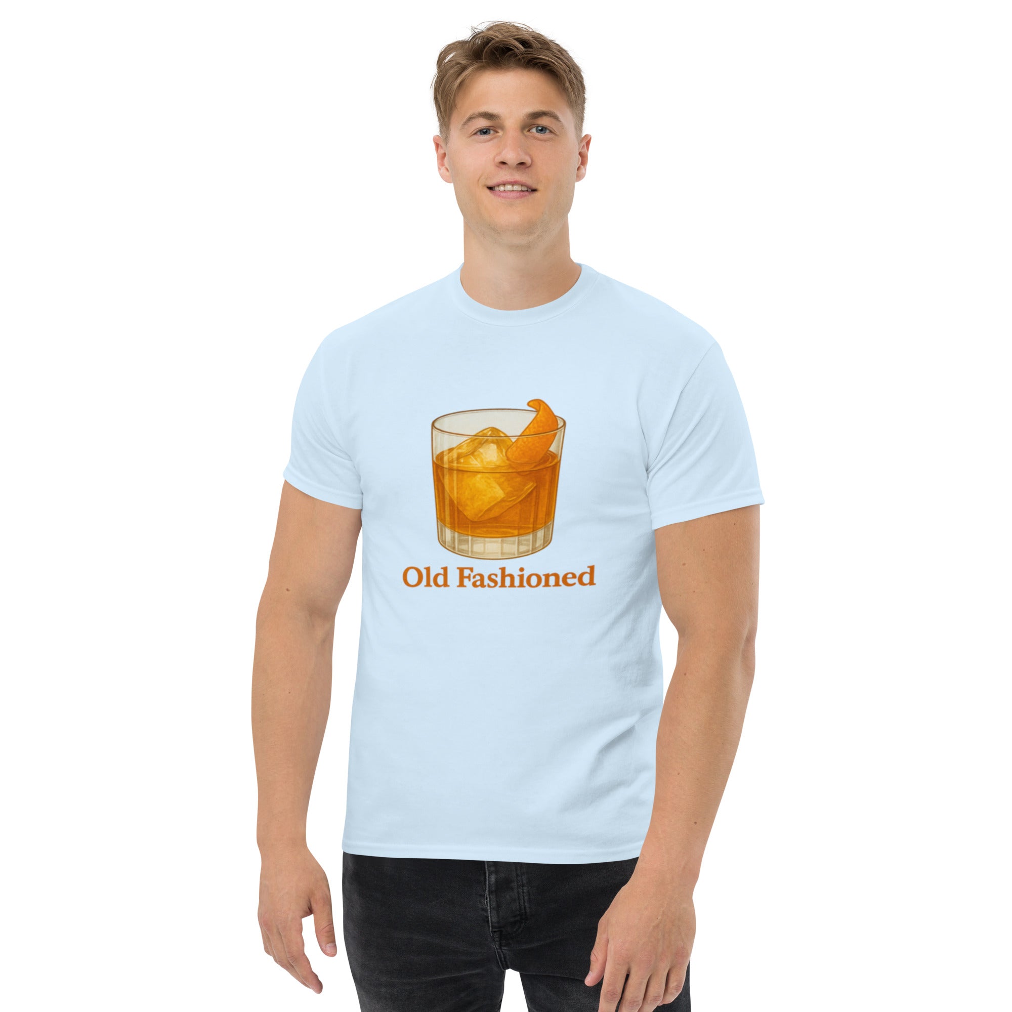 T-shirt Unisex Old Fashioned-DTG-Biiply-Blu Chiaro-S-Biiply