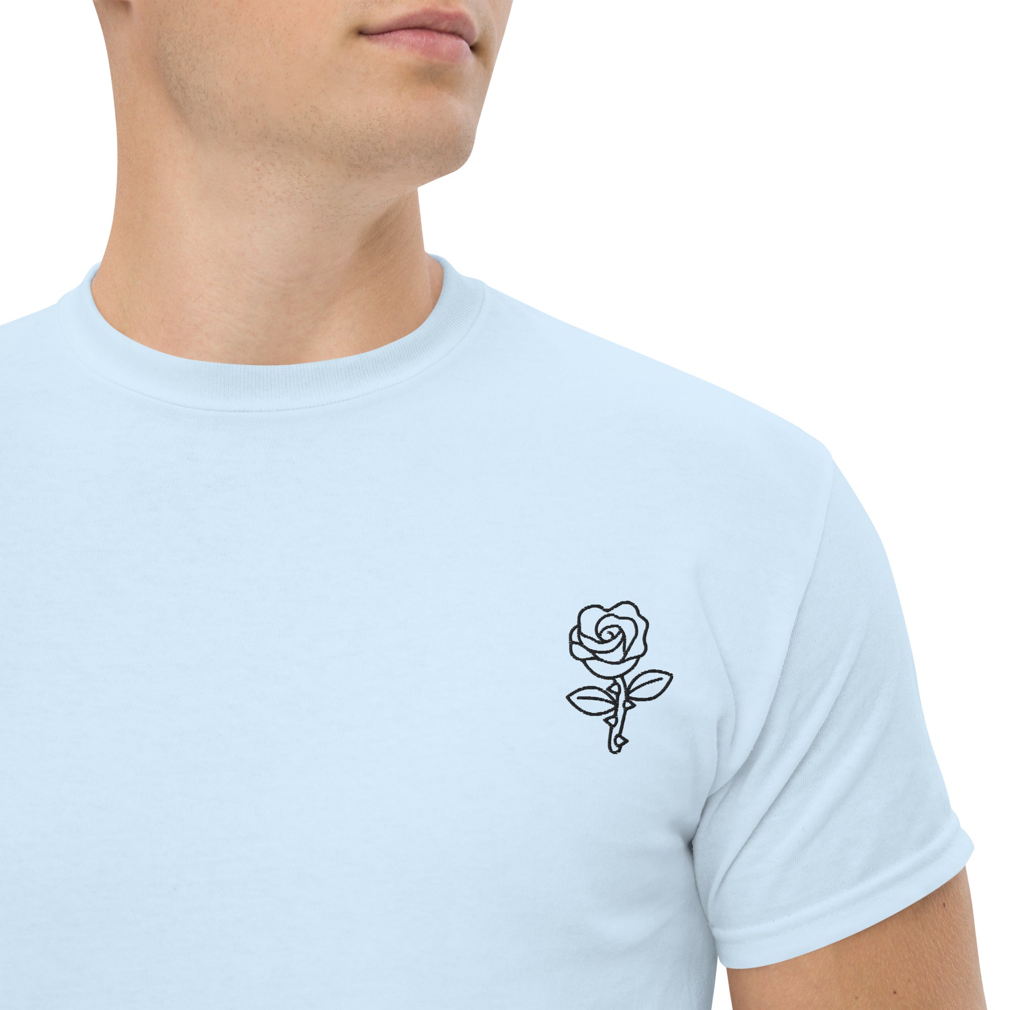 T-shirt Unisex Rosa-Ricamati-Biiply-Blu Chiaro-S-Biiply