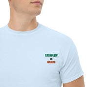 T-shirt Unisex Cashflow = Wealth-Ricamati-Biiply-Blu Chiaro-S-Biiply