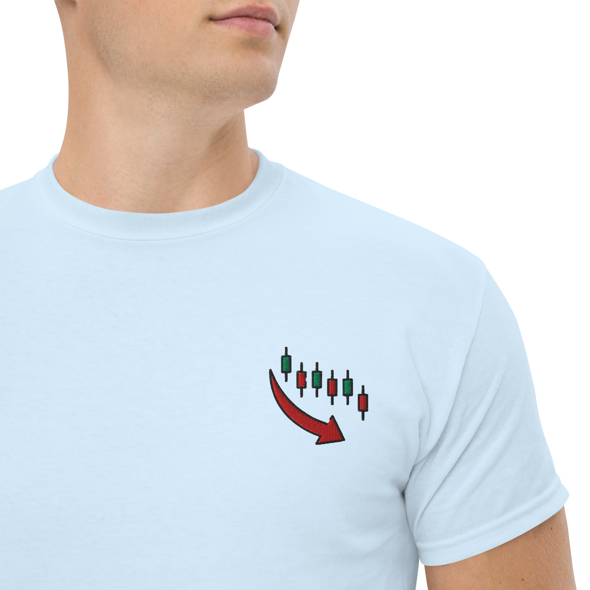 T-shirt Unisex Down Trend-Ricamati-Biiply-Blu Chiaro-S-Biiply