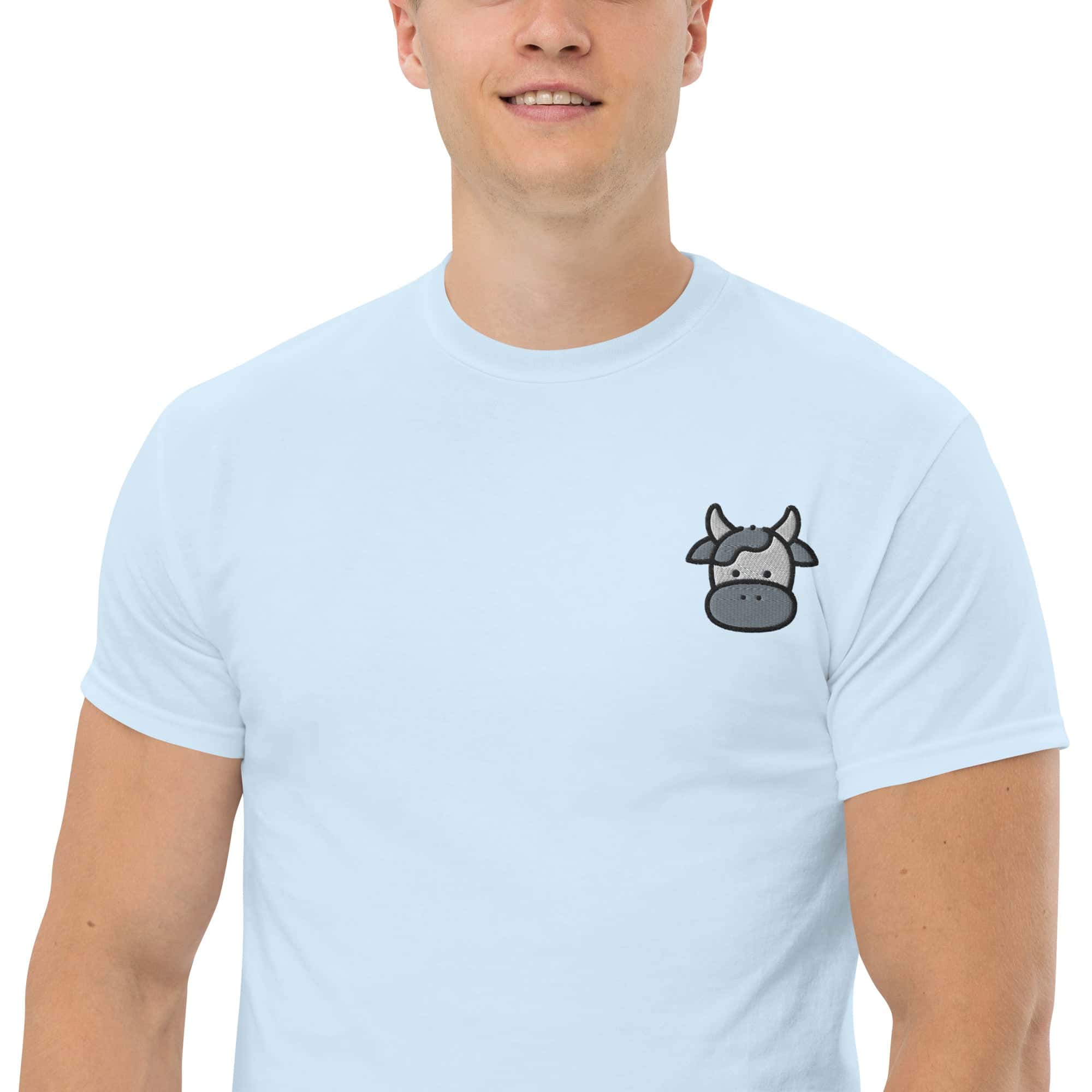 T-shirt Unisex Faccia Mucca-Ricamati-Biiply-Biiply