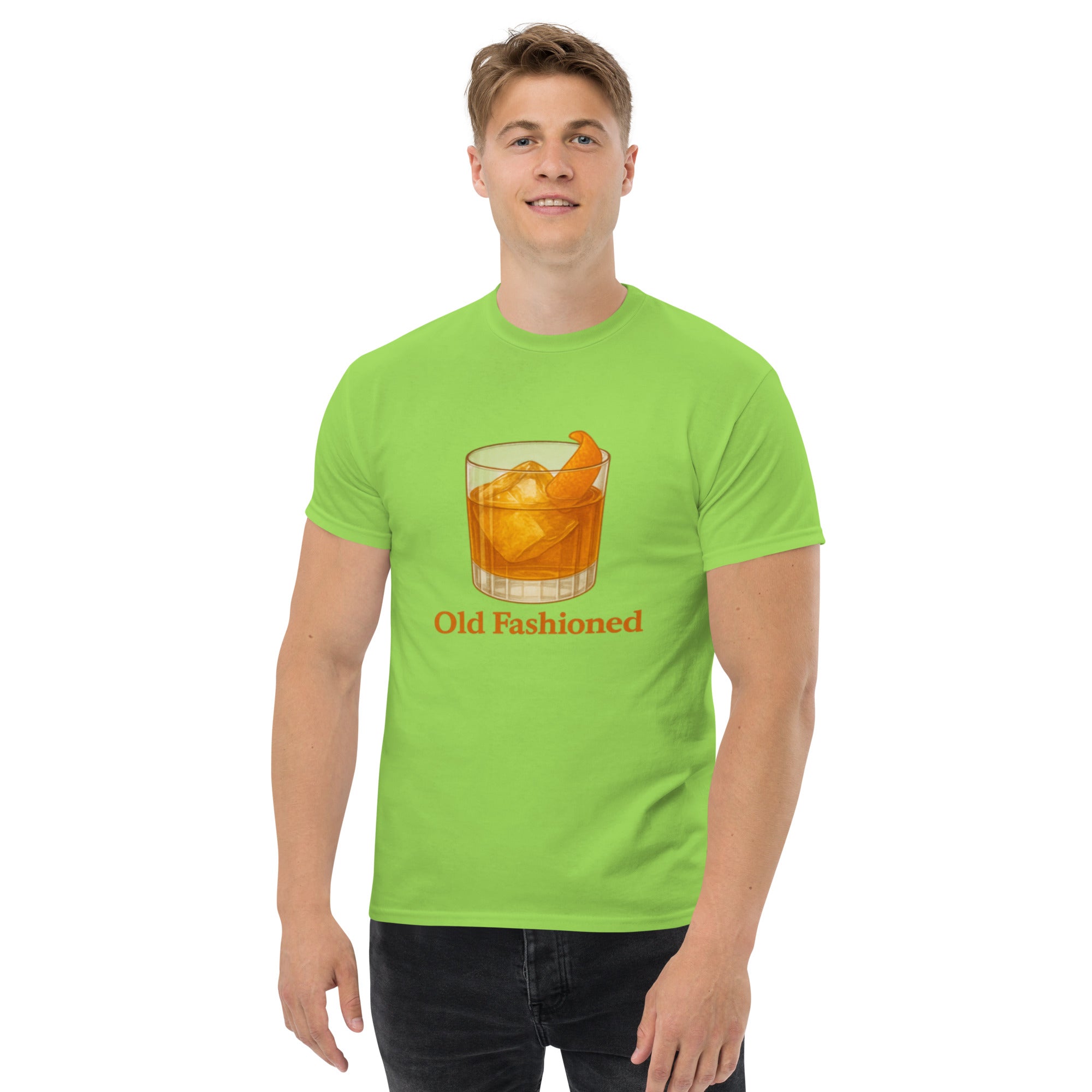 T-shirt Unisex Old Fashioned-DTG-Biiply-Lime-S-Biiply