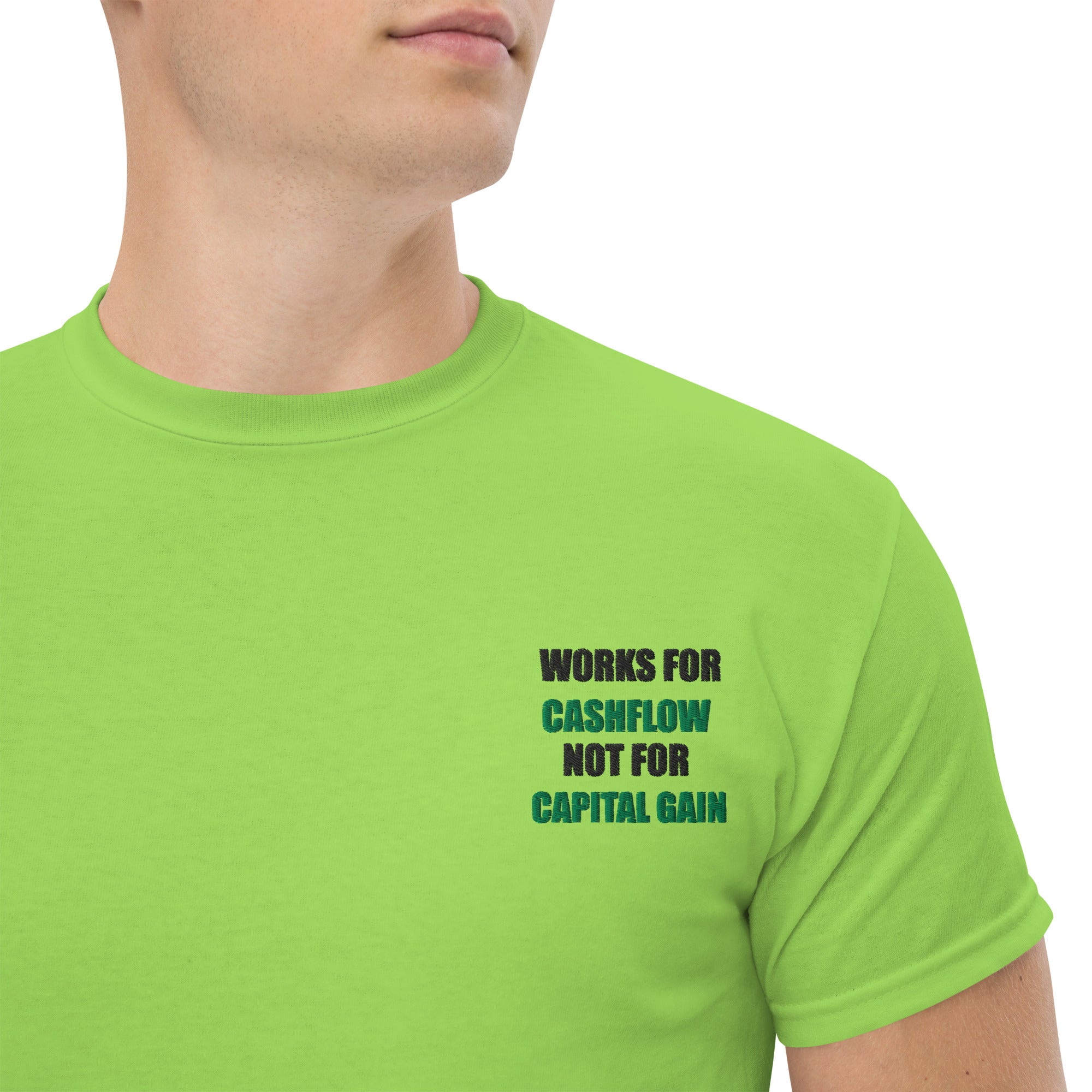 T-shirt Unisex Works Cashflow not Capitalgain-Ricamati-Biiply-Lime-S-Biiply