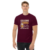 T-shirt Unisex Birra e Ciclismo-DTG-Biiply-Granata-S-Biiply
