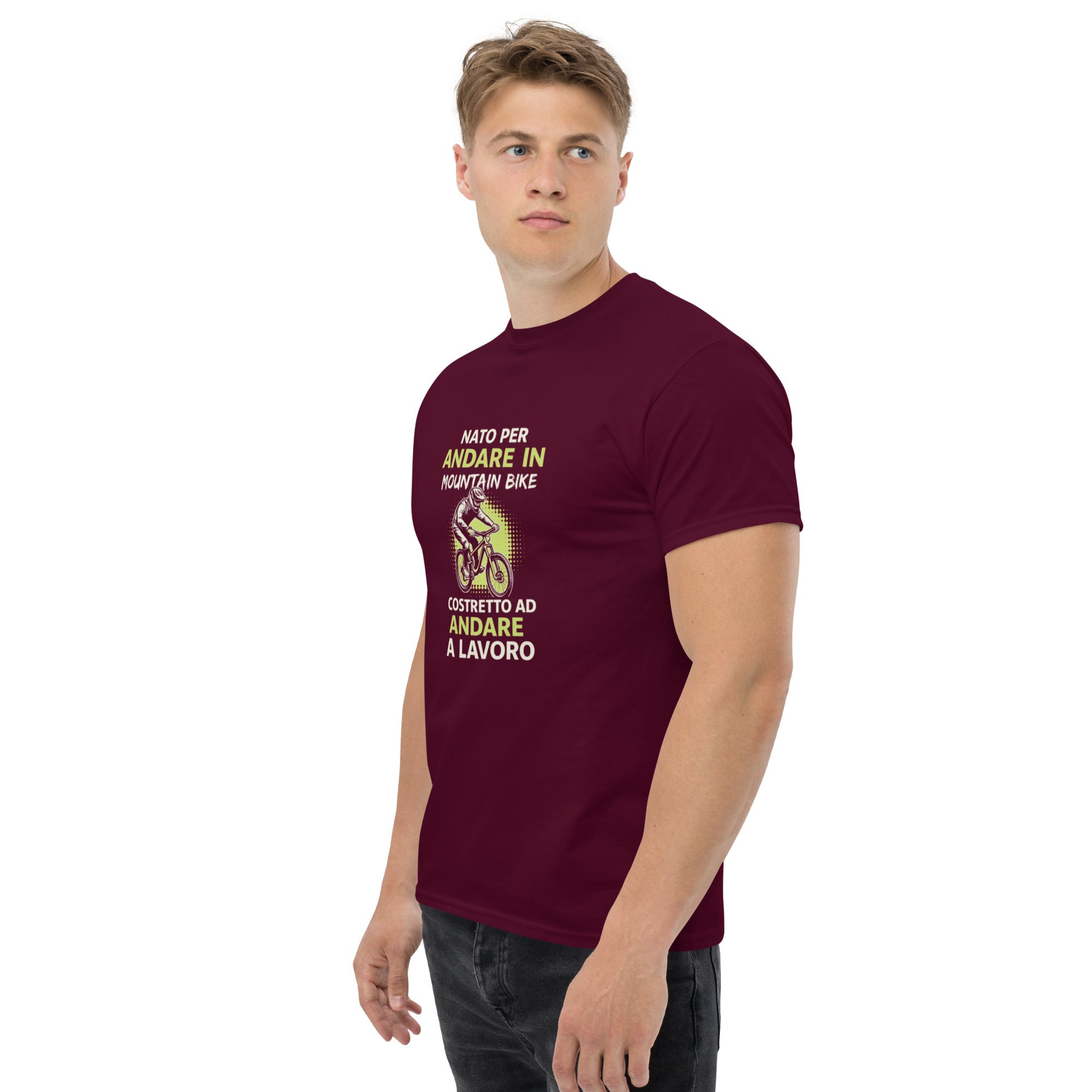 T-shirt Unisex Nato per Andare in Mountain Bike Costretto ad andare a Lavoro-DTG-Biiply-Biiply
