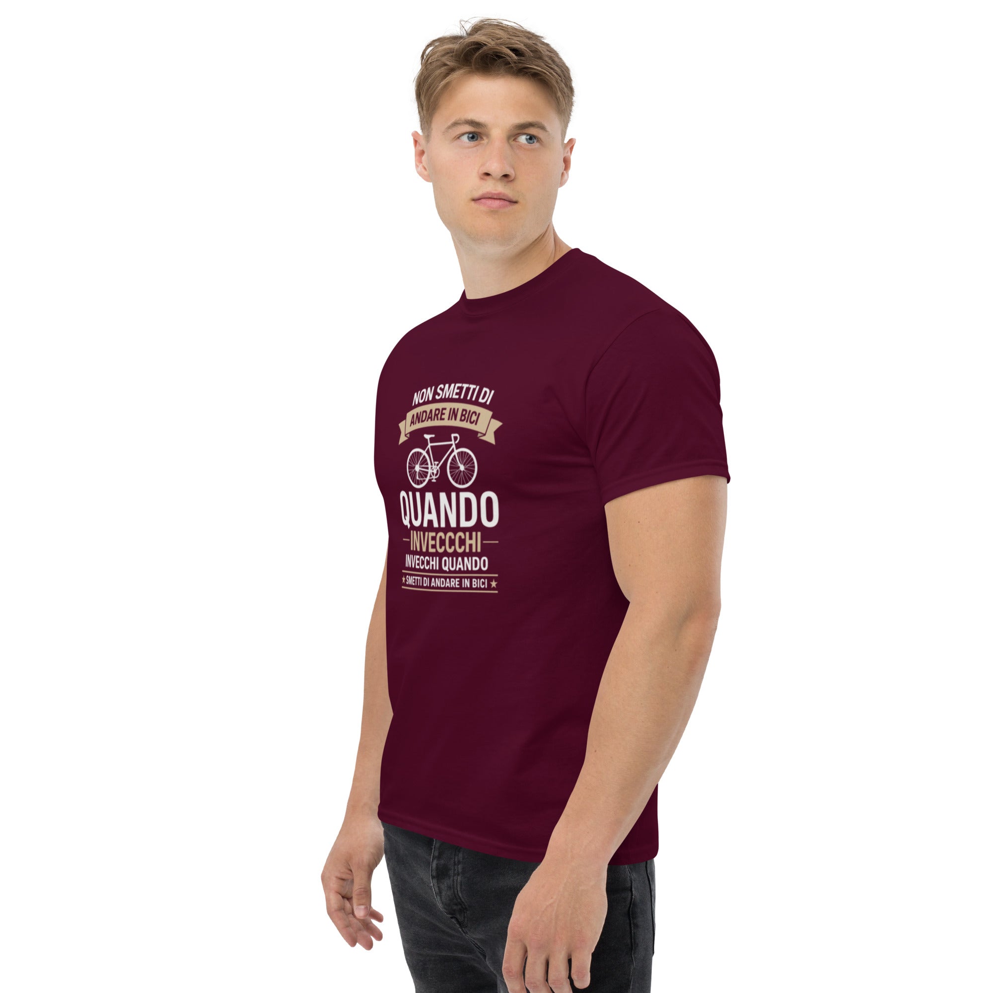 T-shirt Unisex Non Smetti di andare in bici quando...-DTG-Biiply-Biiply