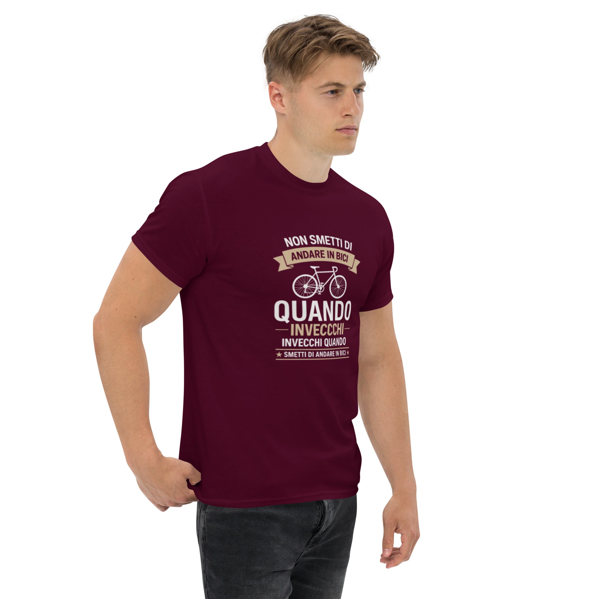 T-shirt Unisex Non Smetti di andare in bici quando...-DTG-Biiply-Biiply