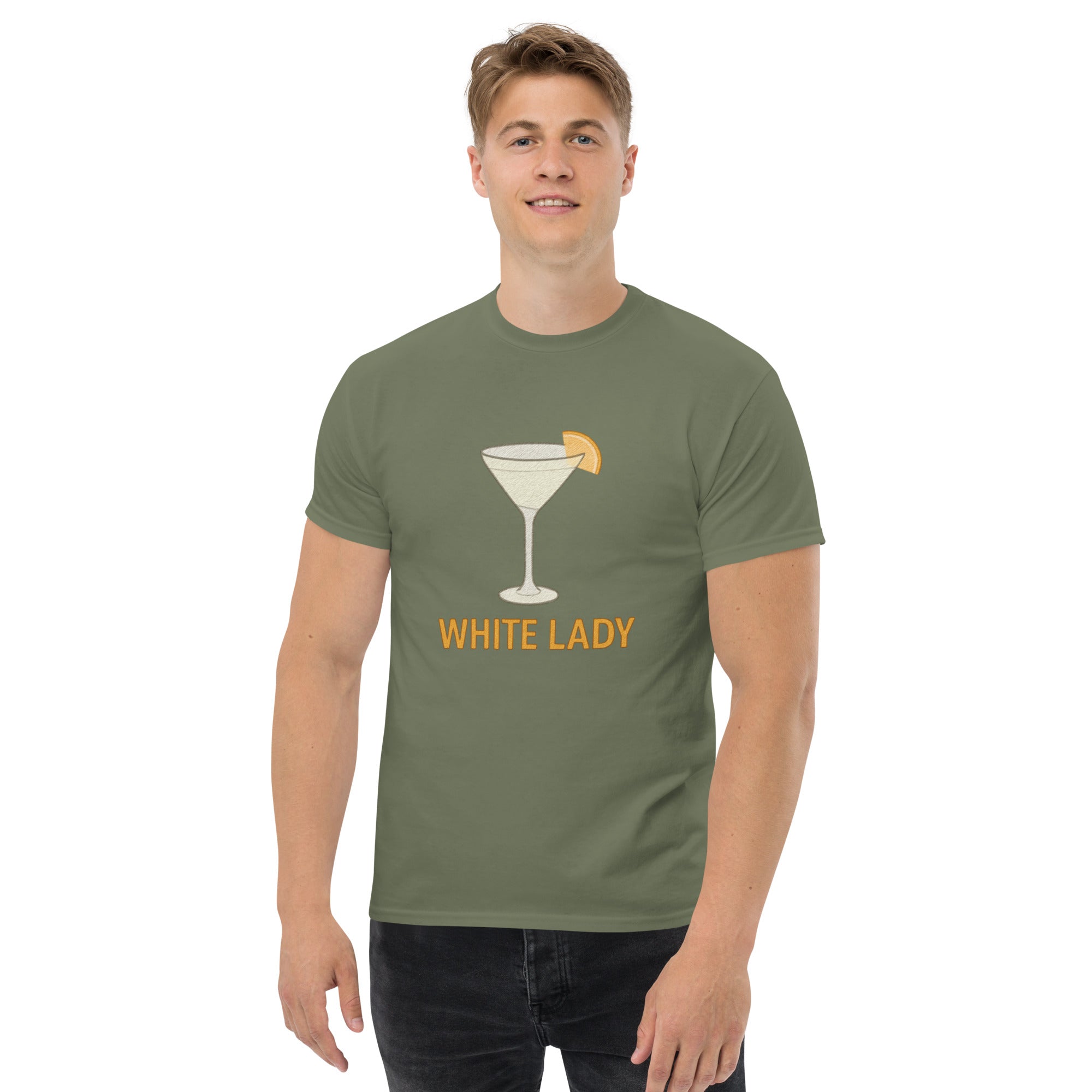 T-shirt Unisex White Lady-DTG-Biiply-Verde Militare-S-Biiply