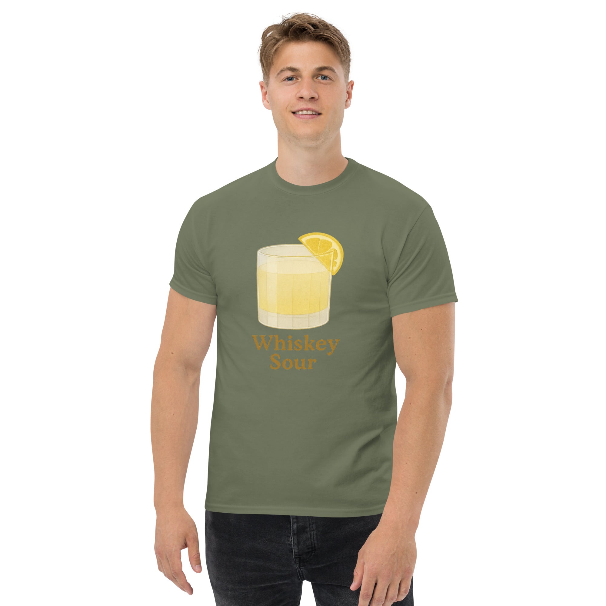 T-shirt Unisex Whiskey Sour-DTG-Biiply-Verde Militare-S-Biiply