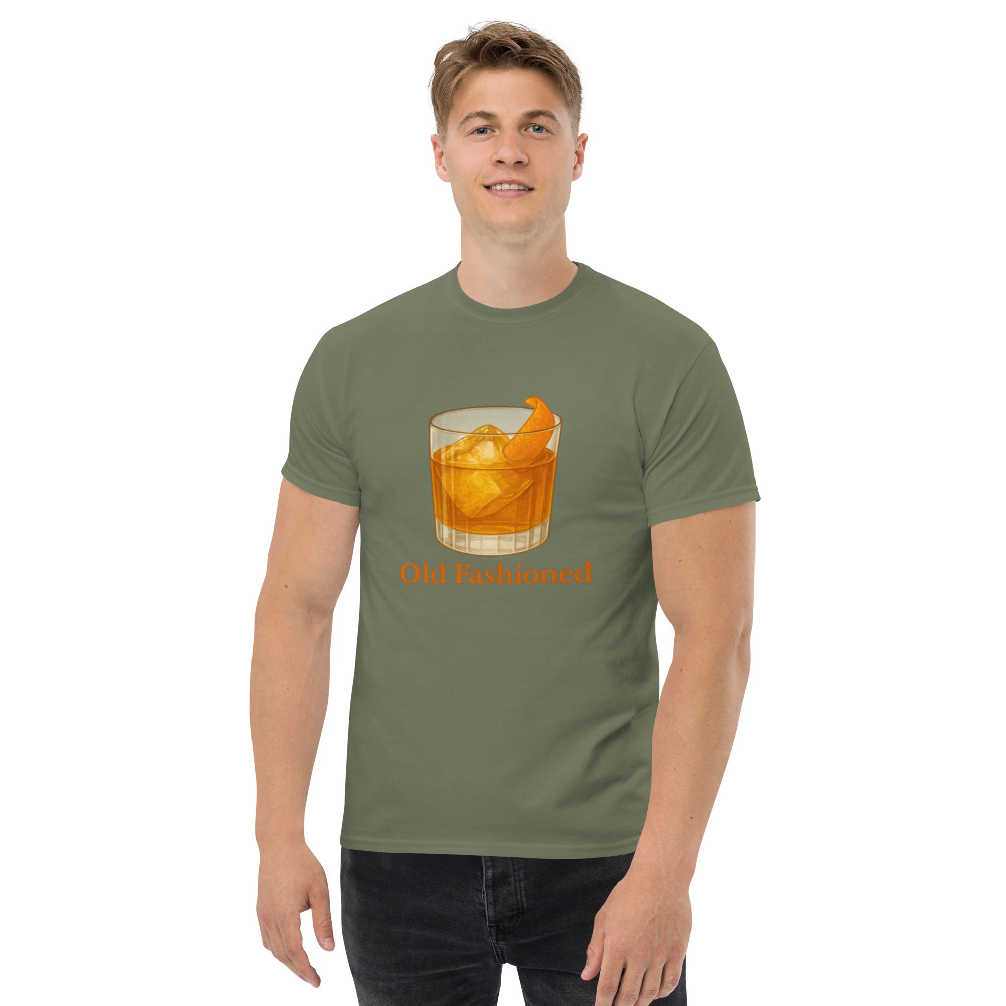 T-shirt Unisex Old Fashioned-DTG-Biiply-Verde Militare-S-Biiply
