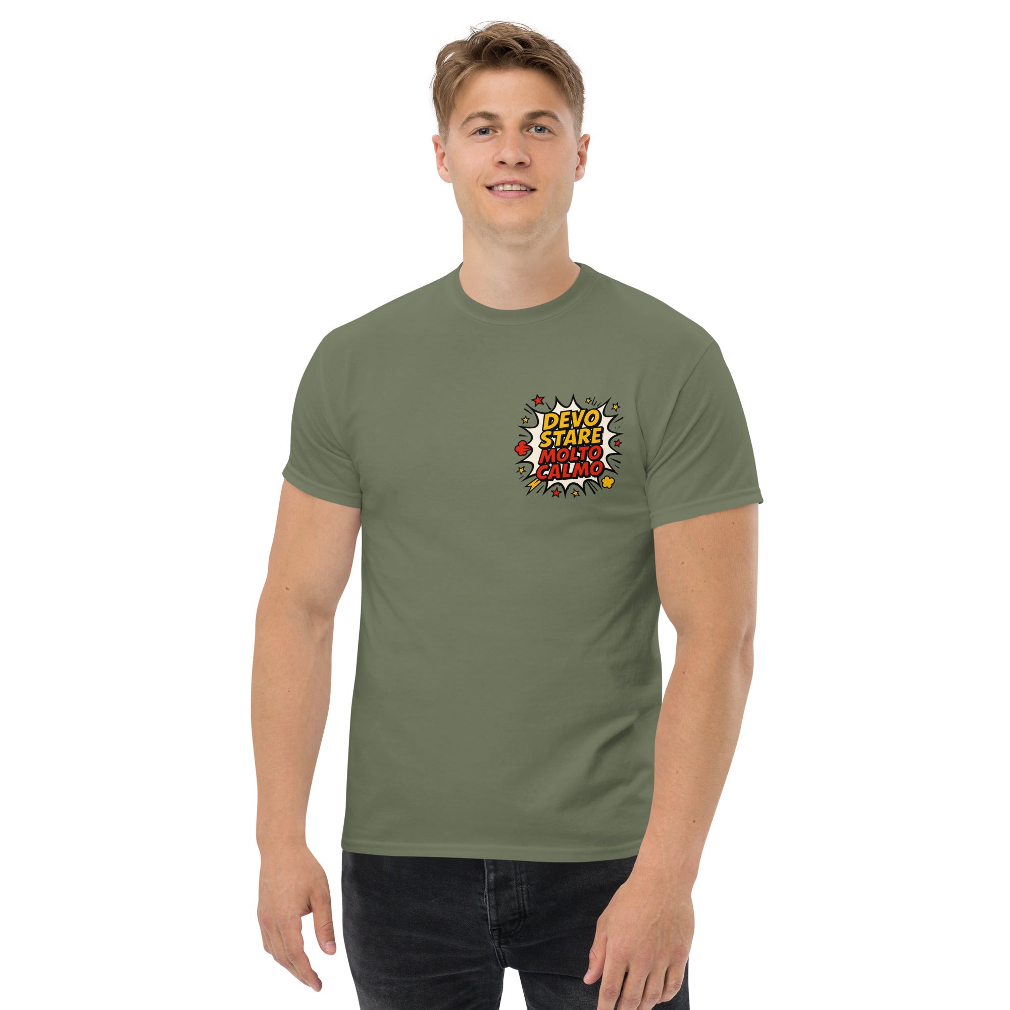 T-shirt Stampata Unisex Devo stare molto calmo