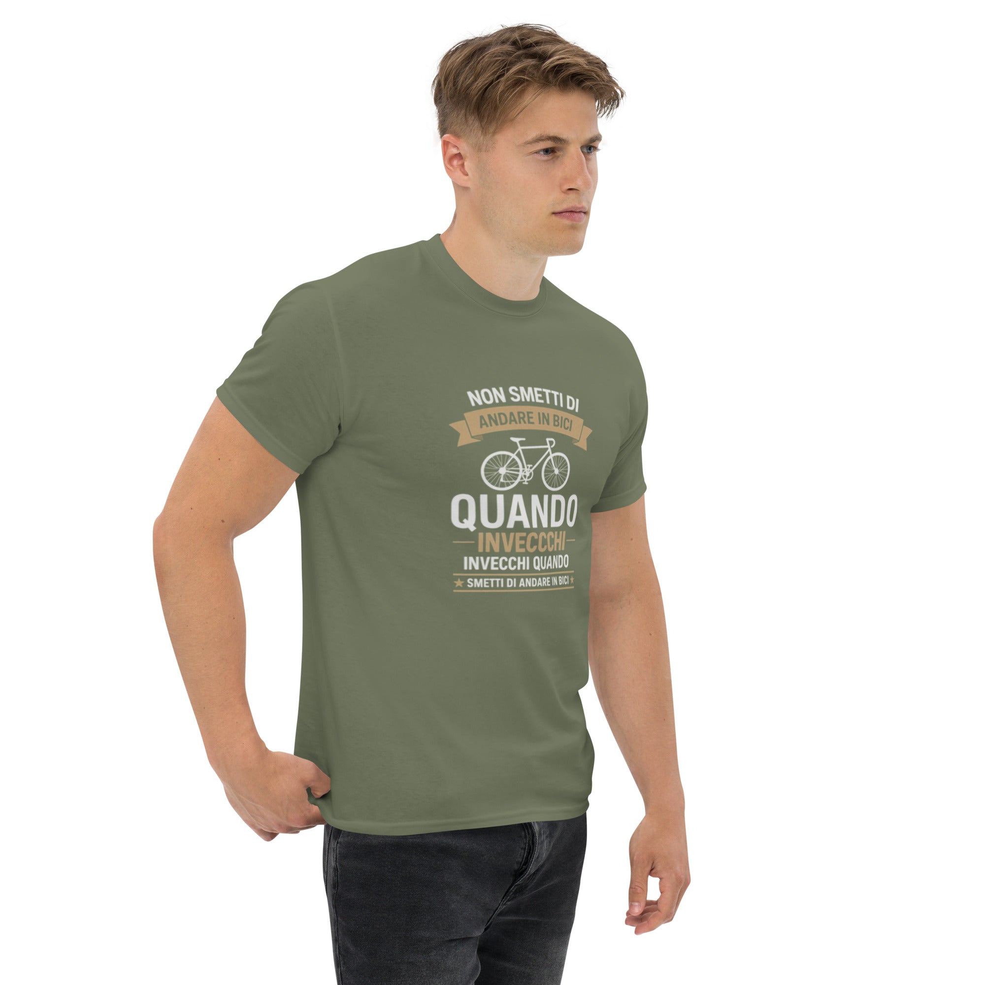 T-shirt Unisex Non Smetti di andare in bici quando...-DTG-Biiply-Biiply