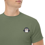 T-shirt Unisex Pinguino-Ricamati-Biiply-Verde Militare-S-Biiply
