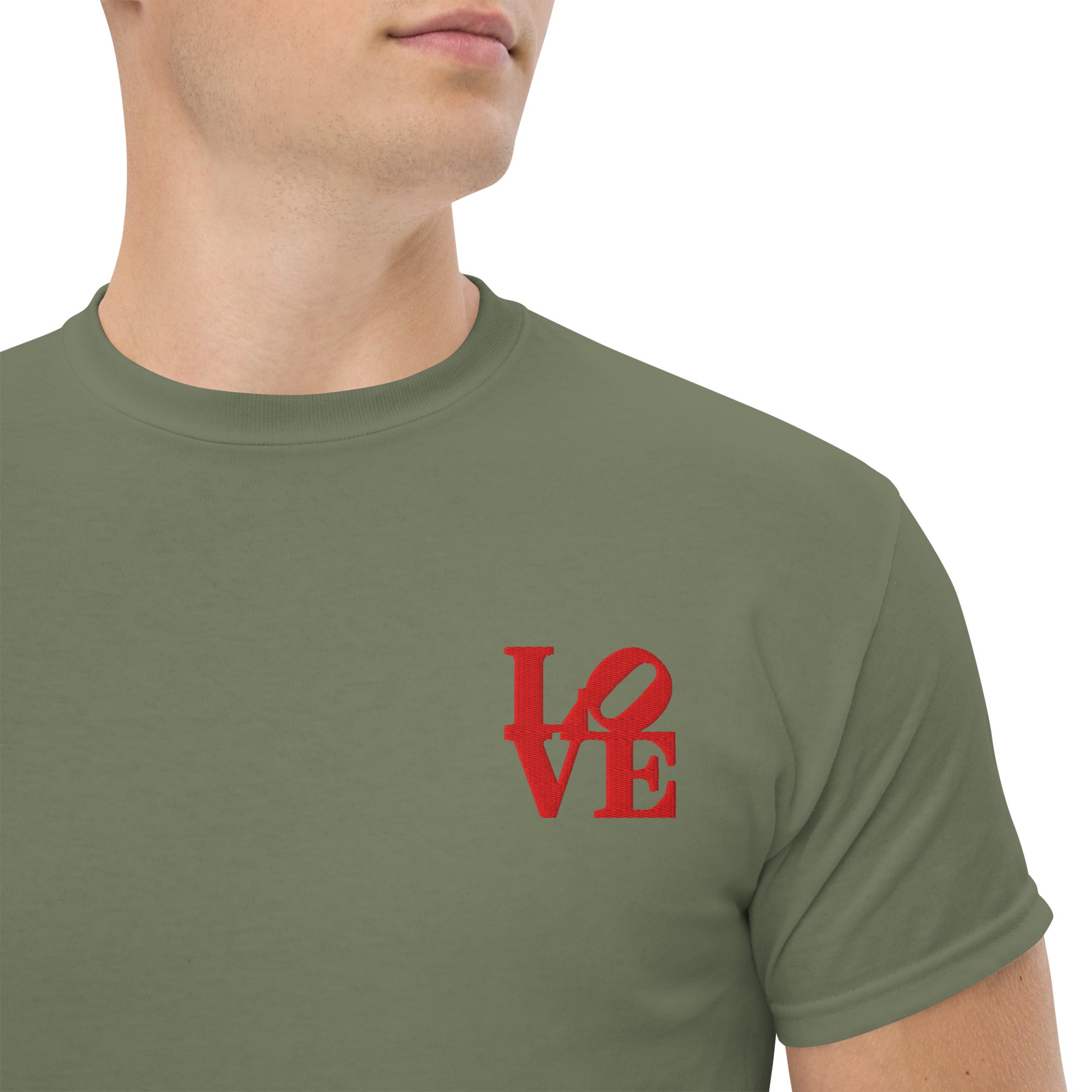 T-shirt Unisex Love-Ricamati-Biiply-Verde Militare-S-Biiply