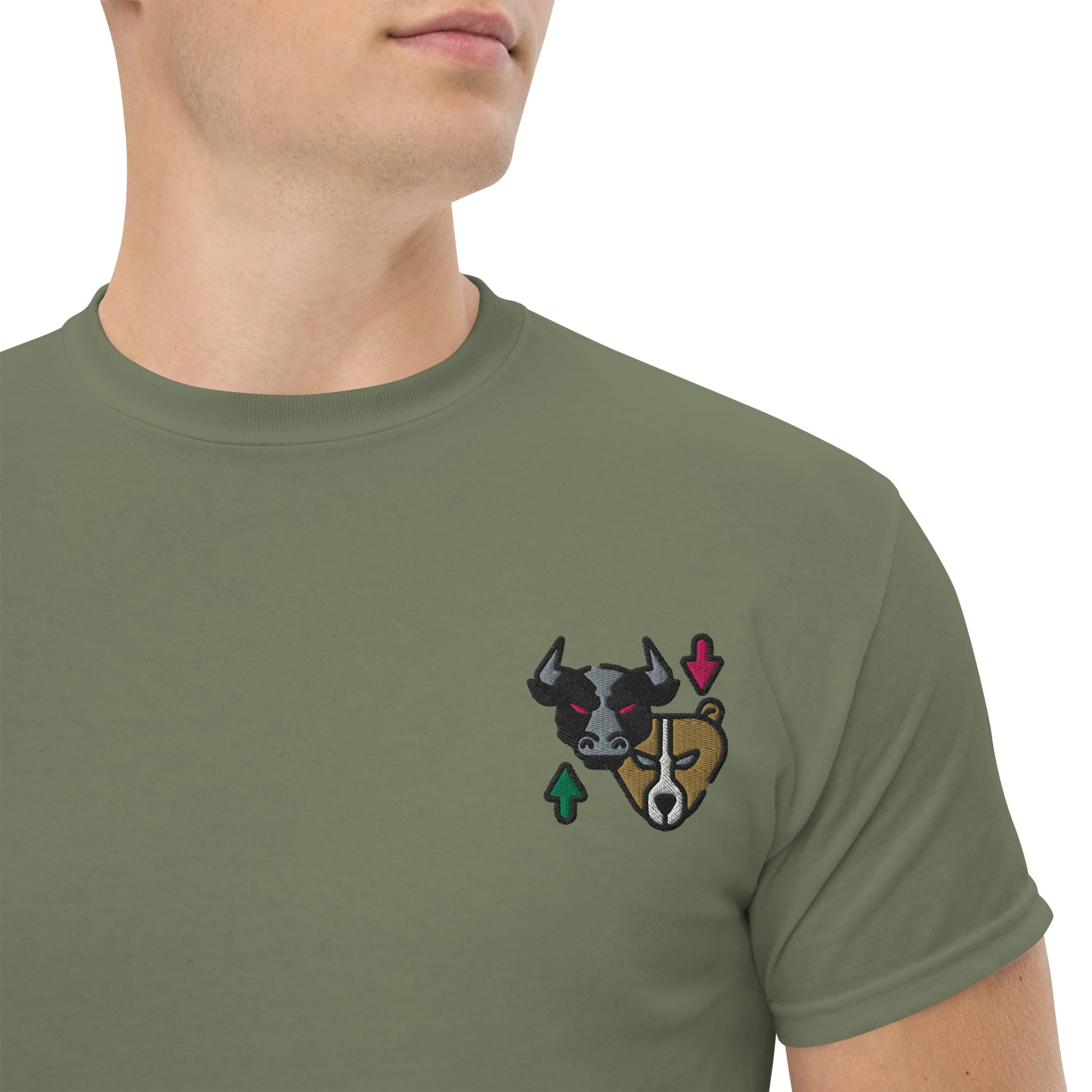 T-shirt Unisex Bull & Bear-Ricamati-Biiply-Verde Militare-S-Biiply