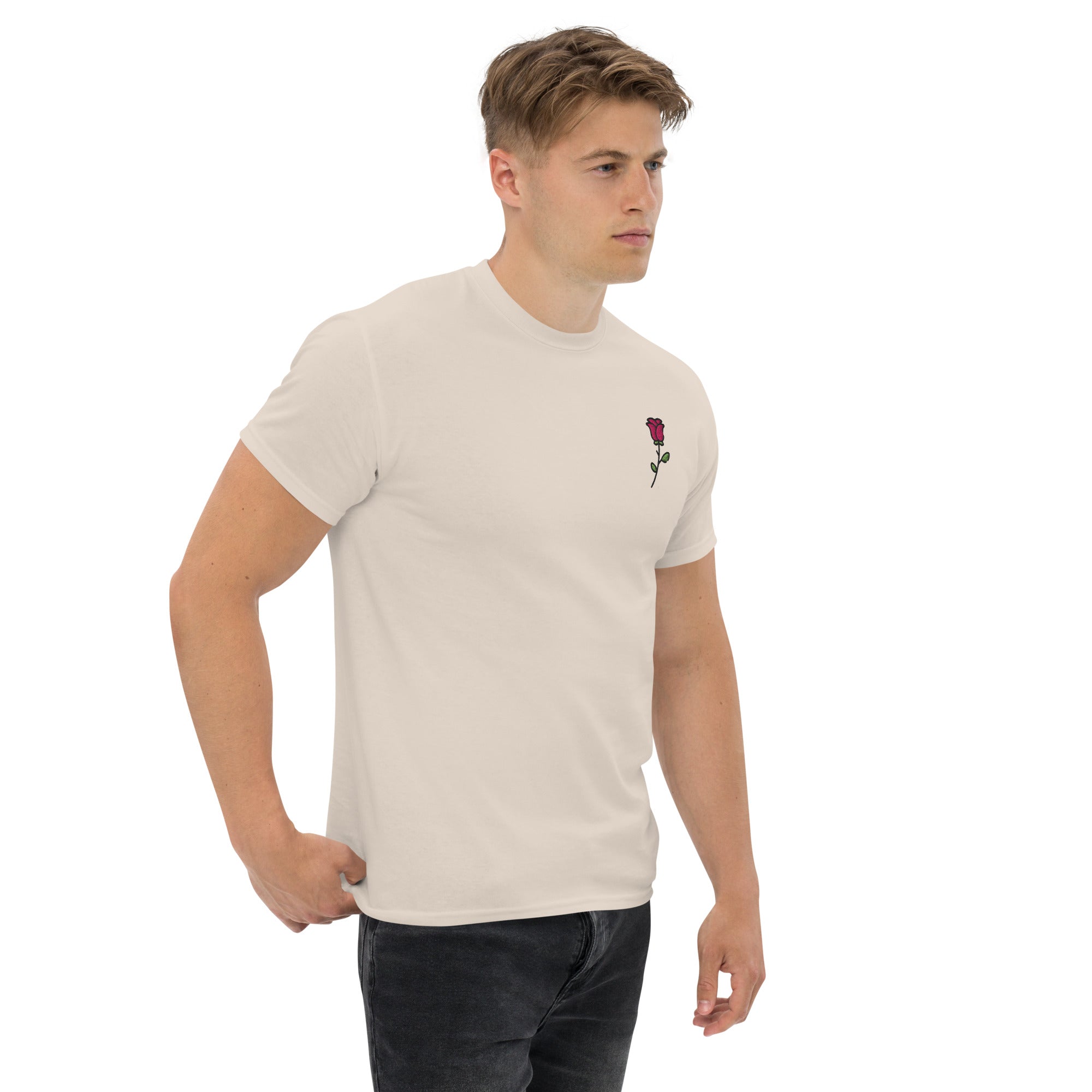 T-shirt Unisex Rosa con Gambo-Ricamati-Biiply-Biiply