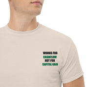 T-shirt Unisex Works Cashflow not Capitalgain-Ricamati-Biiply-Naturale-S-Biiply
