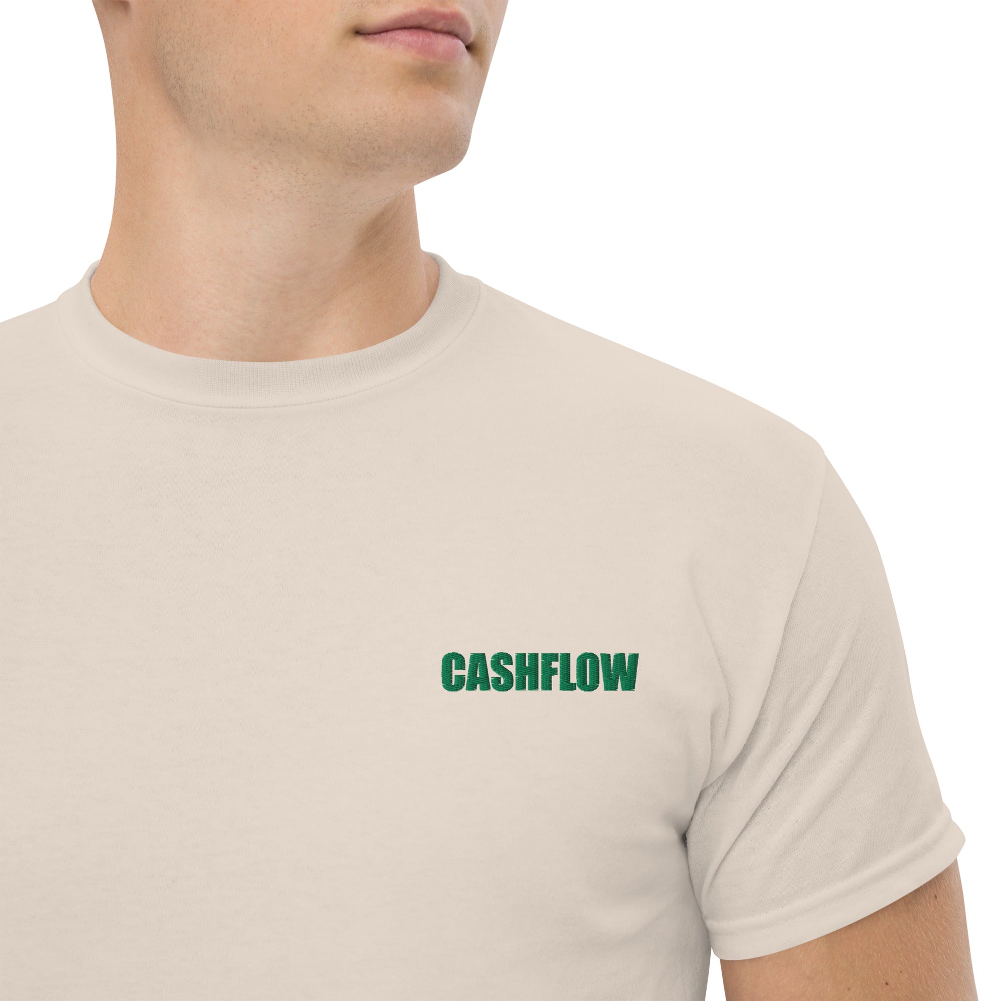 T-shirt Unisex Cashflow-Ricamati-Biiply-Naturale-S-Biiply