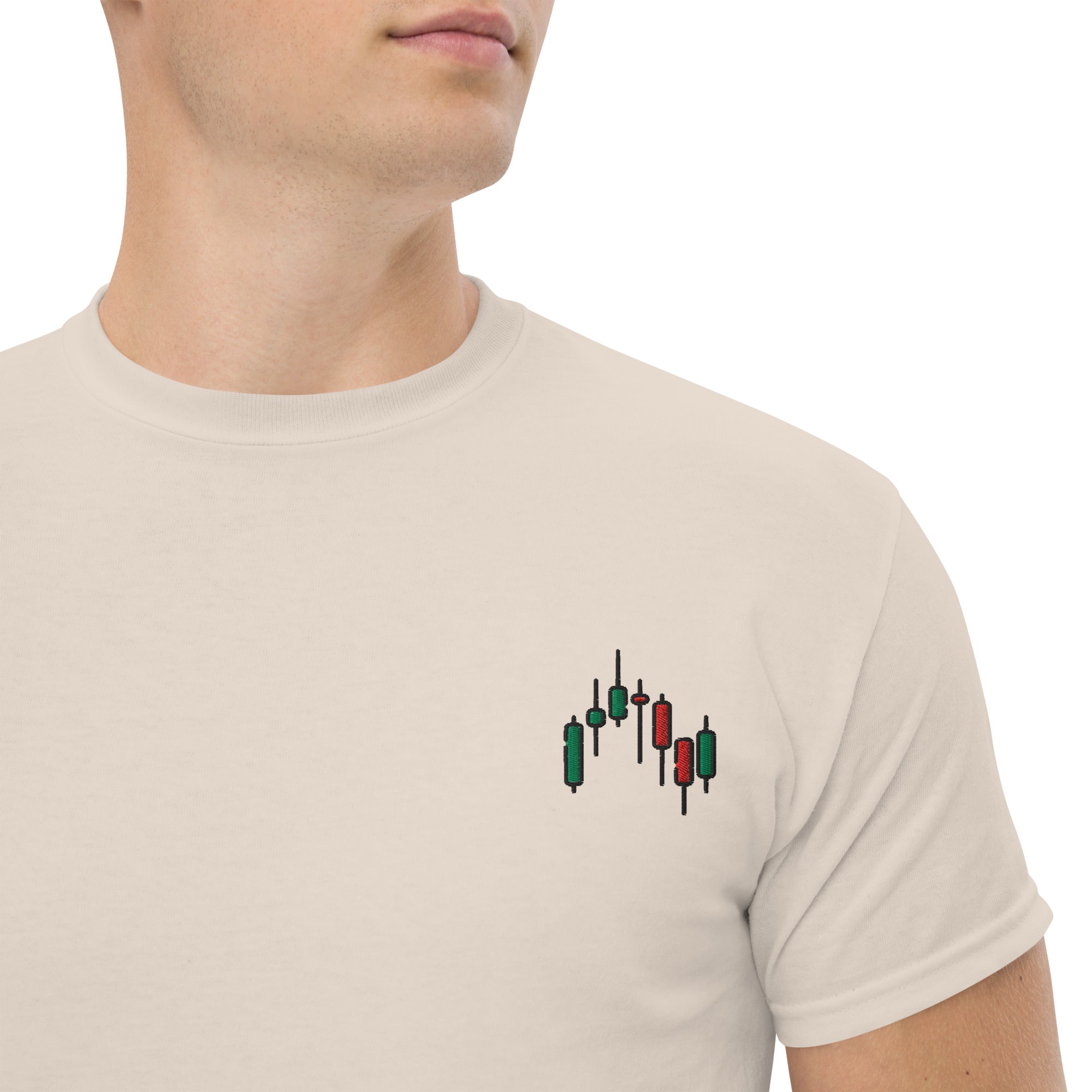T-shirt Unisex Candelstick pattern-Ricamati-Biiply-Naturale-S-Biiply